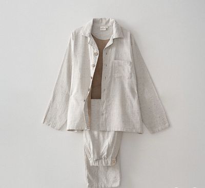 Ecocotton Alinda heren pyjamaset biologisch katoenen mousseline