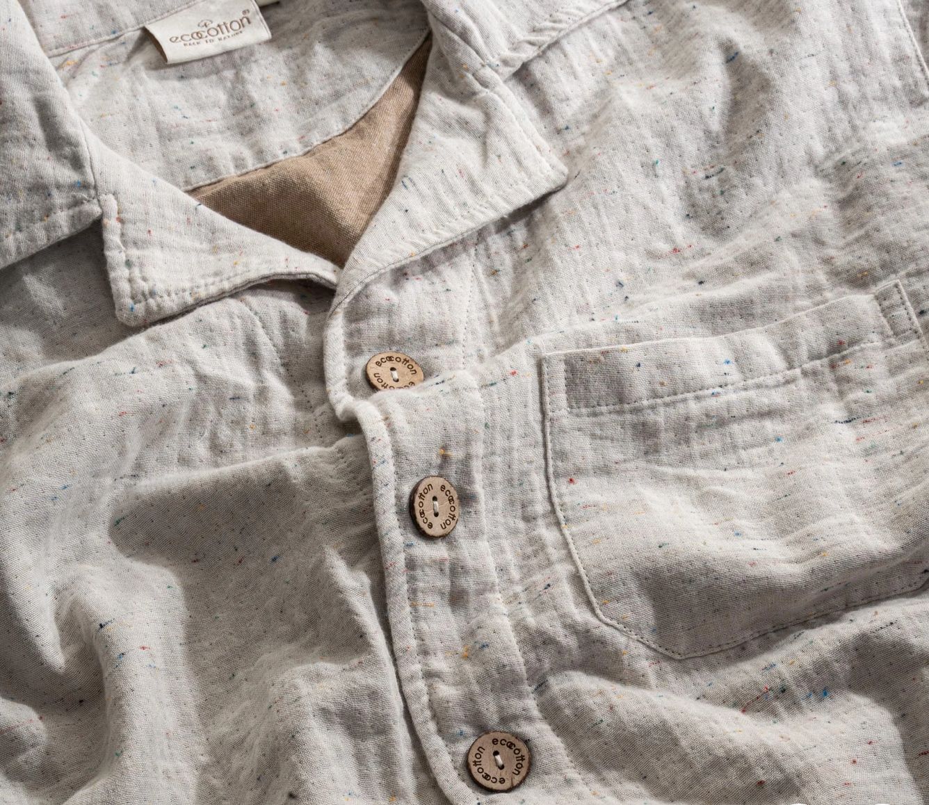 Ecocotton Alinda Erkek Şortlu Pijama Takımı Organik Pamuk Müslin Haki