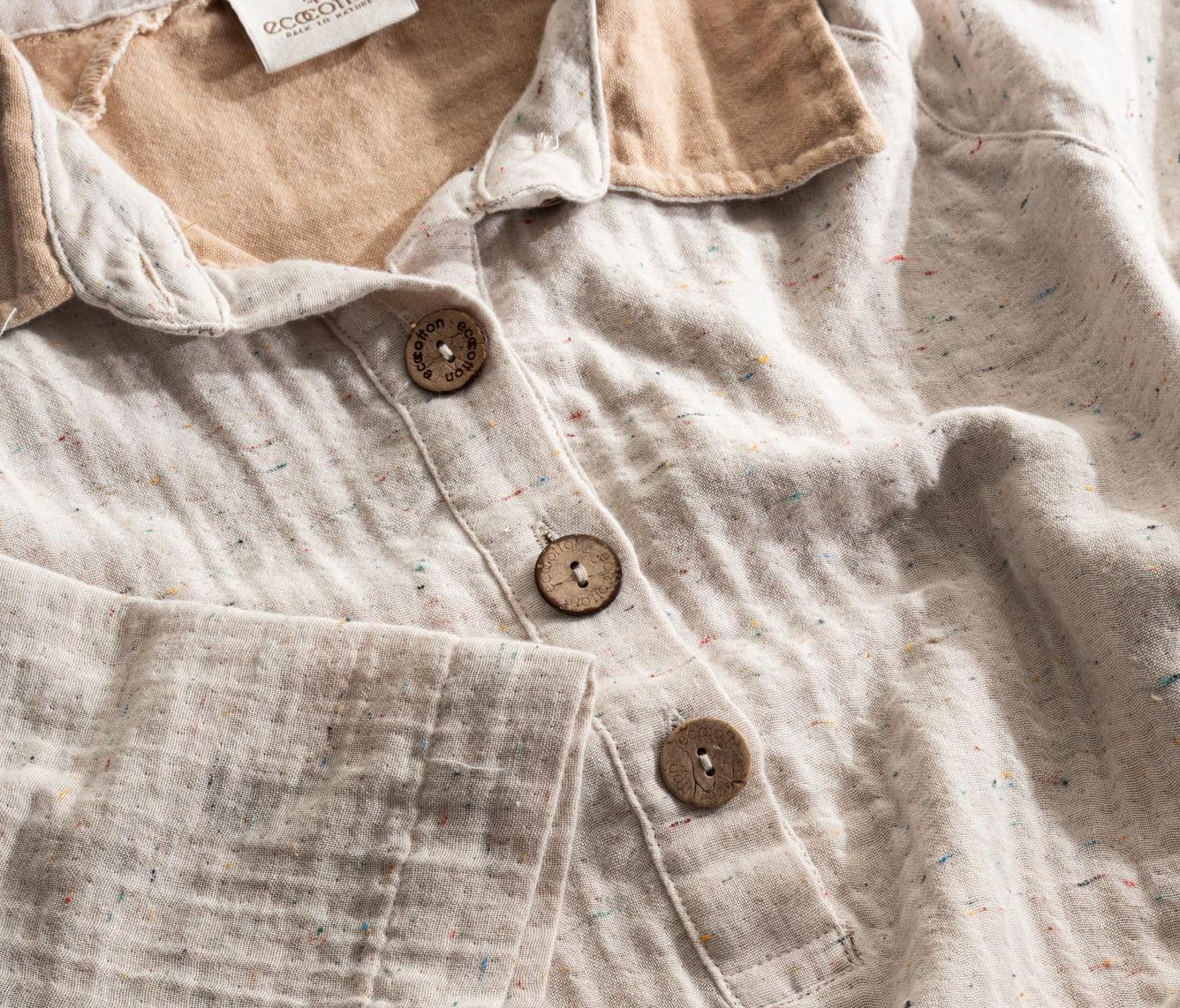 Ecocotton Alinda Kadın Elbise Organik Pamuk Müslin Bej