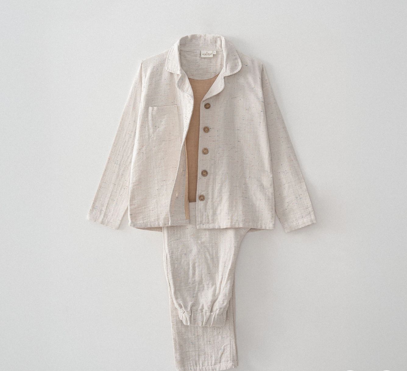 Ecocotton Alinda Women Pyjamaset Organic Cotton Muslin Beige