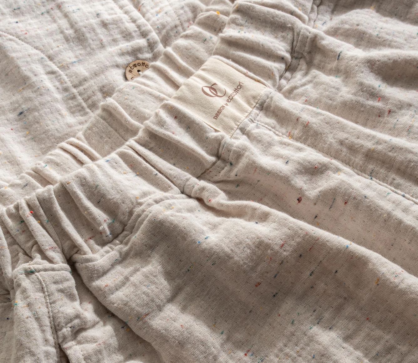 Ecocotton Alinda Women Pyjamaset with Short Organic Cotton Muslin Beige