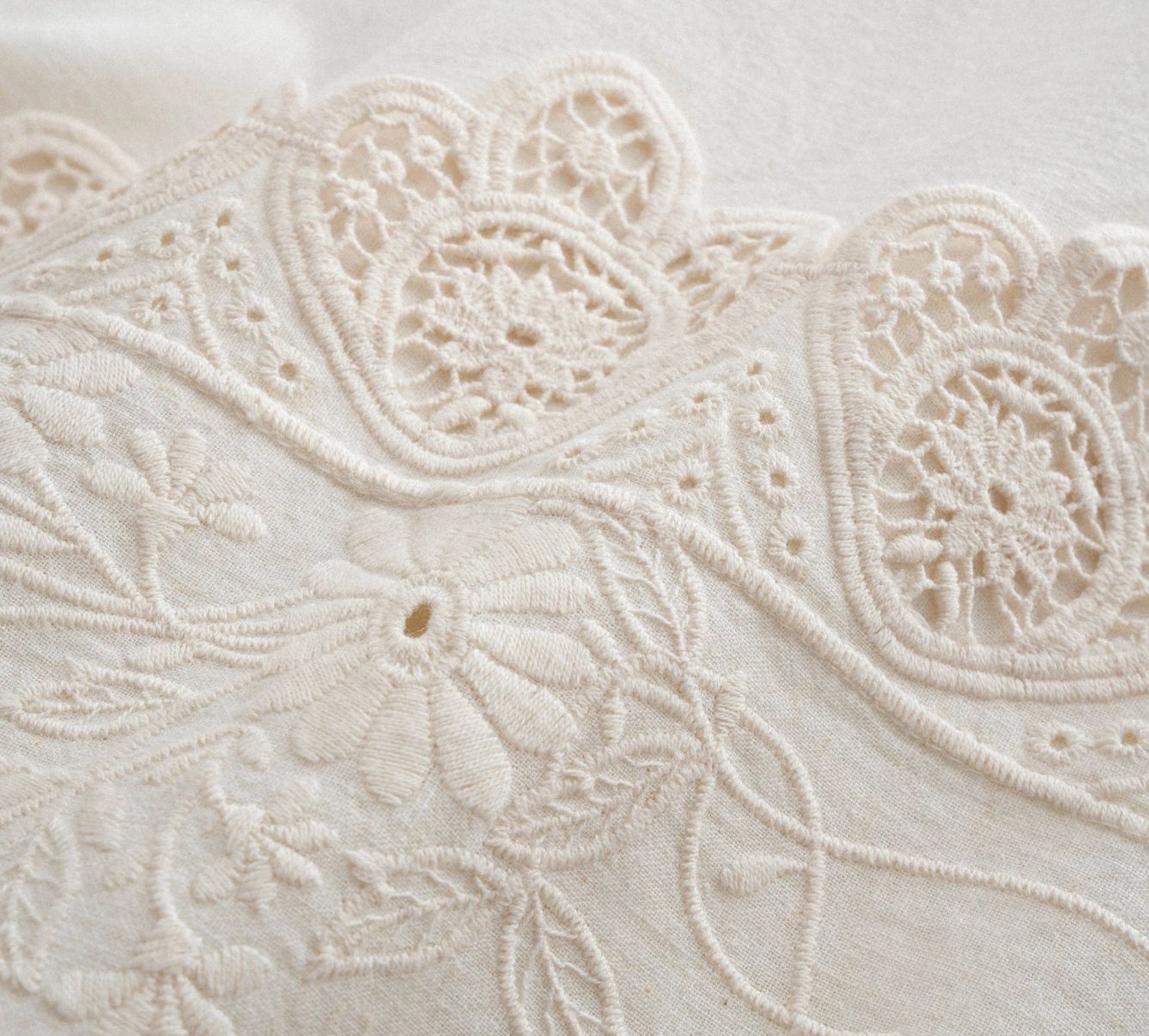 Ecocotton Amanda King Size Beddengoedset Biologisch Katoen Linnen Crème