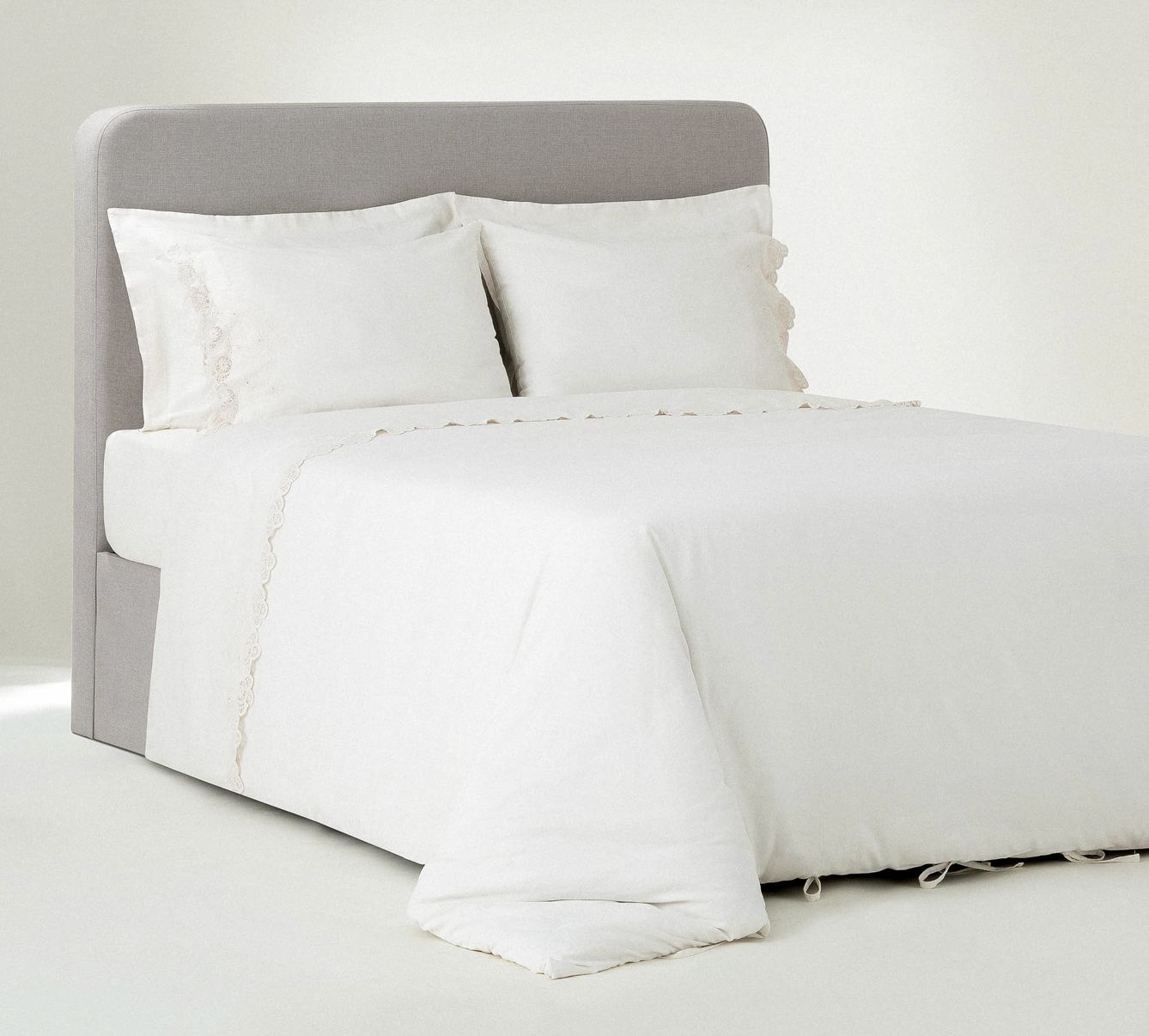 Ecocotton Amanda King Size Beddengoedset Biologisch Katoen Linnen Crème