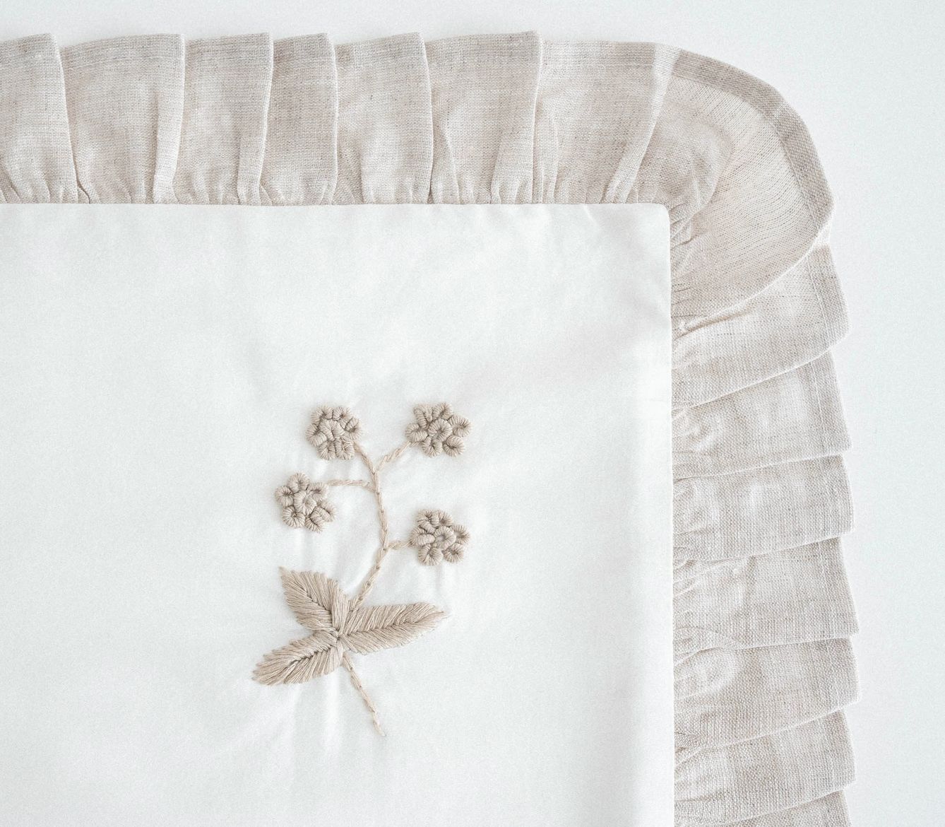 Ecocotton Ayliz King Size Beddengoedset Biologisch Katoen Satijn Crème