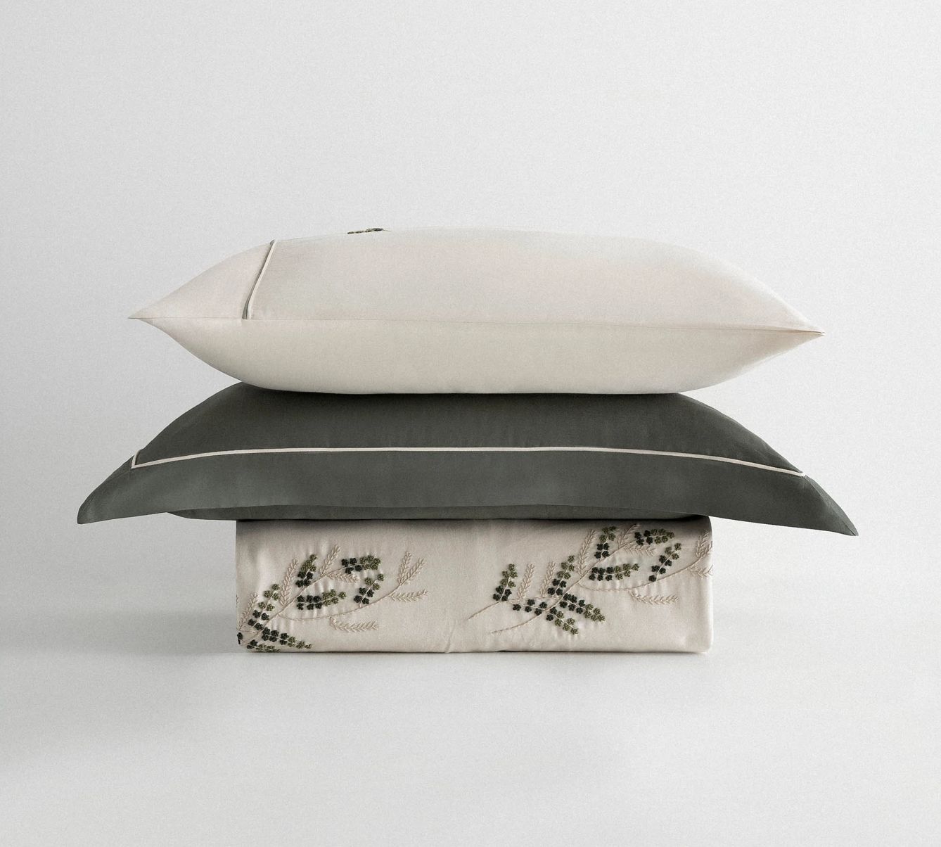 Ecocotton Derin King Size Beddengoed Set Biologisch Katoen Satijn Groen