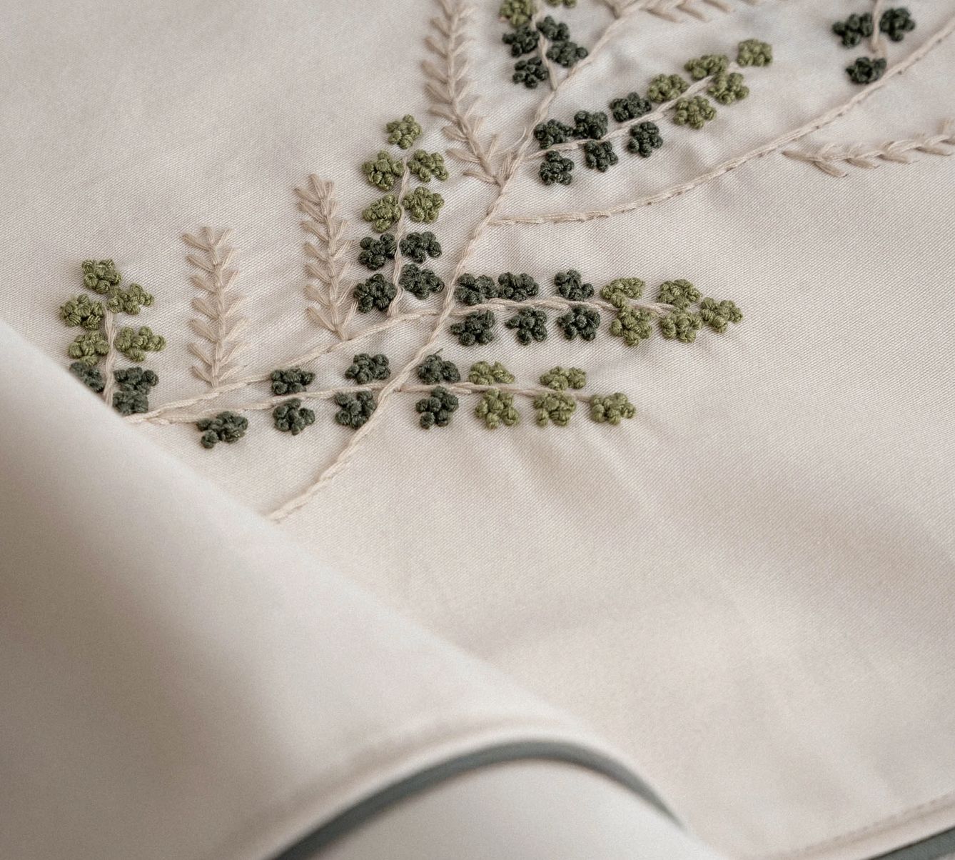 Ecocotton Derin King Size Beddengoed Set Biologisch Katoen Satijn Groen