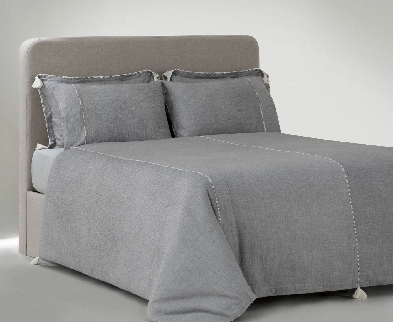 Ecocotton Doga King Size Beddengoedset Biologisch Katoen Mousseline Grijs Ecocotton Doga King Size Beddengoedset Biologisch Katoen Mousseline Grijs