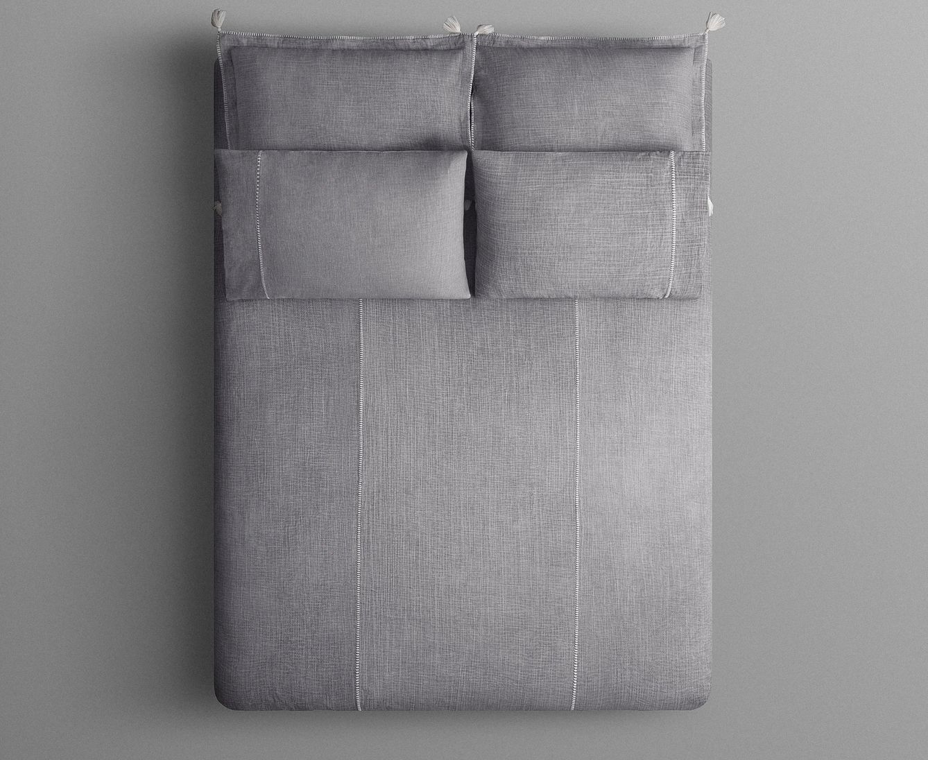 Ecocotton Doga King Size Beddengoedset Biologisch Katoen Mousseline Grijs Ecocotton Doga King Size Beddengoedset Biologisch Katoen Mousseline Grijs