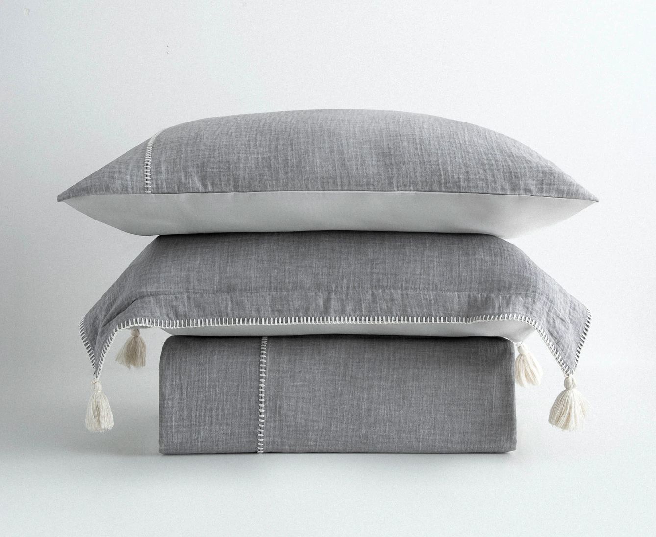 Ecocotton Doga King Size Beddengoedset Biologisch Katoen Mousseline Grijs Ecocotton Doga King Size Beddengoedset Biologisch Katoen Mousseline Grijs