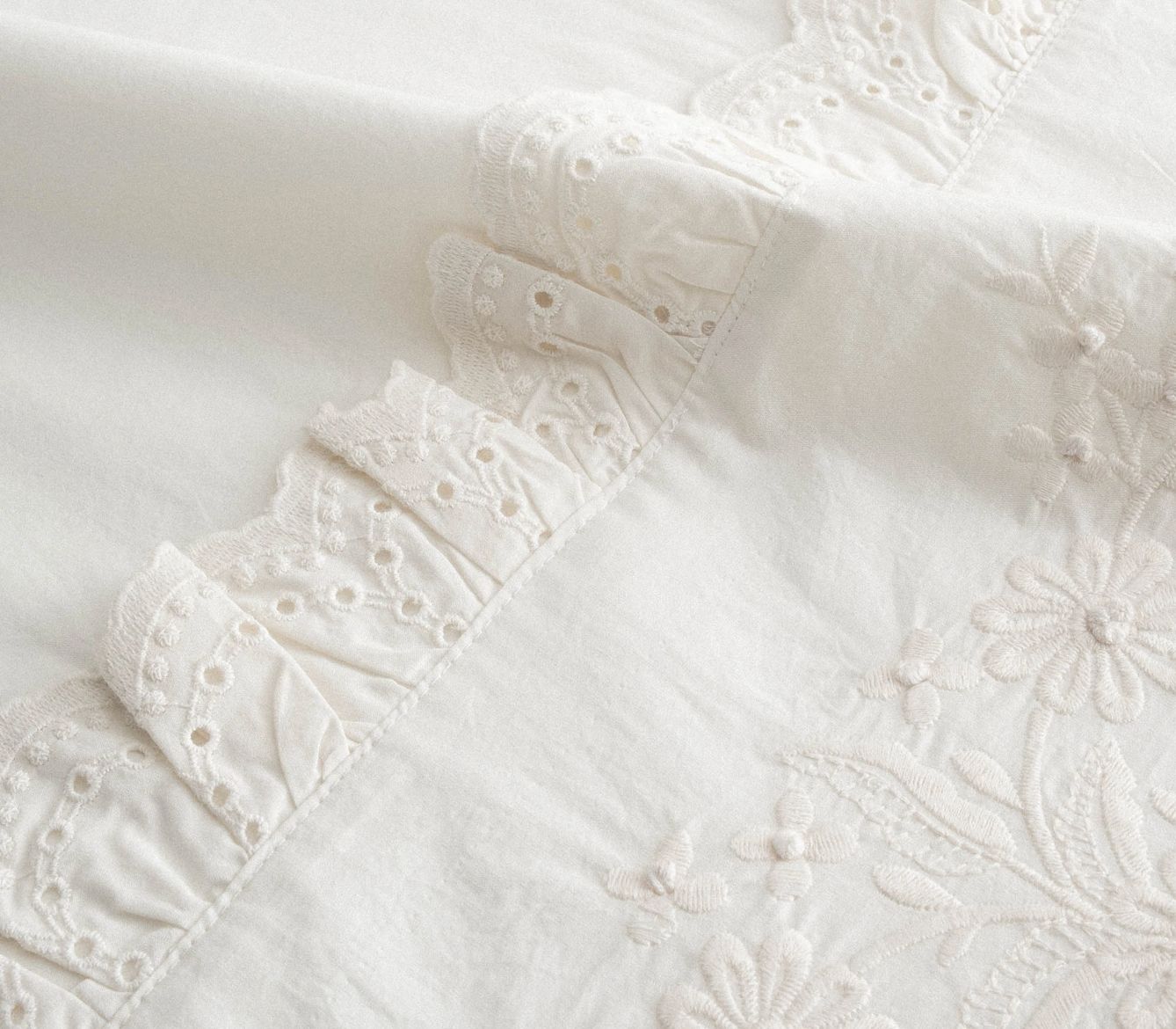 Ecocotton Elsa King Size Beddengoedset Biologisch Katoen Crème