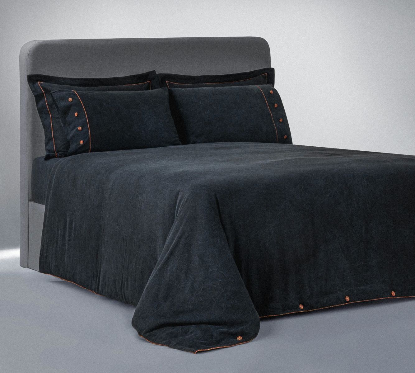 Ecocotton Havin King Size Beddengoed Set Biologisch Katoen Satijn Antraciet