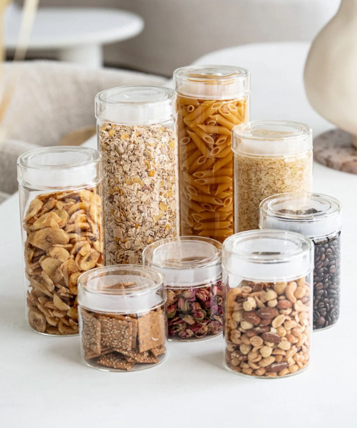 Glazen Voorraadpotten set van 2 rond 500 ml