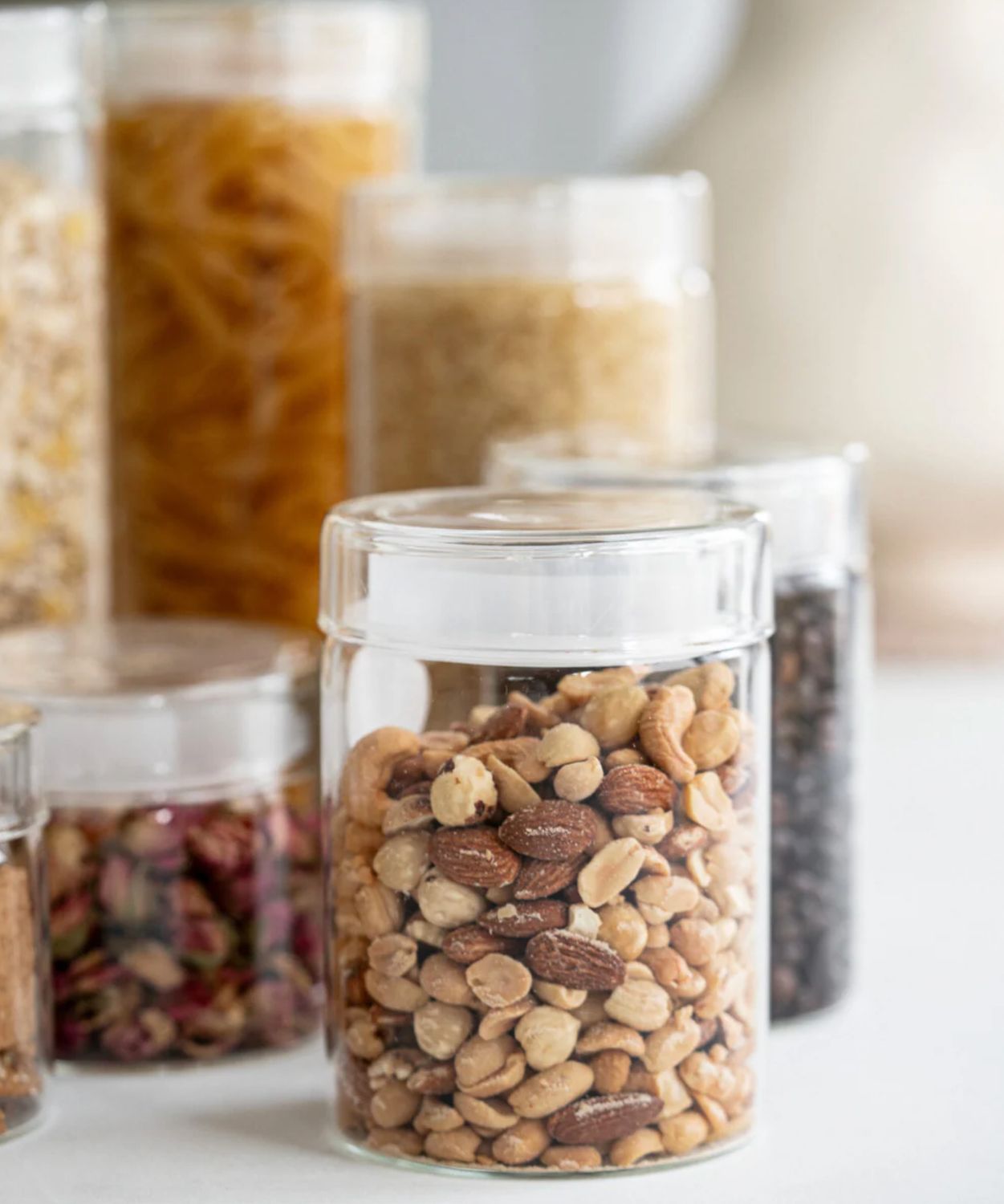 Glazen Voorraadpotten set van 2 rond 800 ml