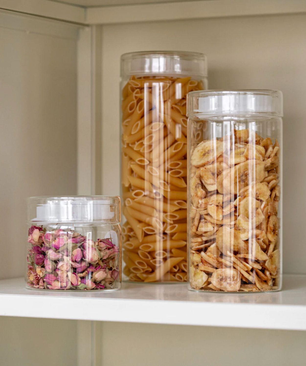 Glazen Voorraadpotten set van 2 rond 800 ml