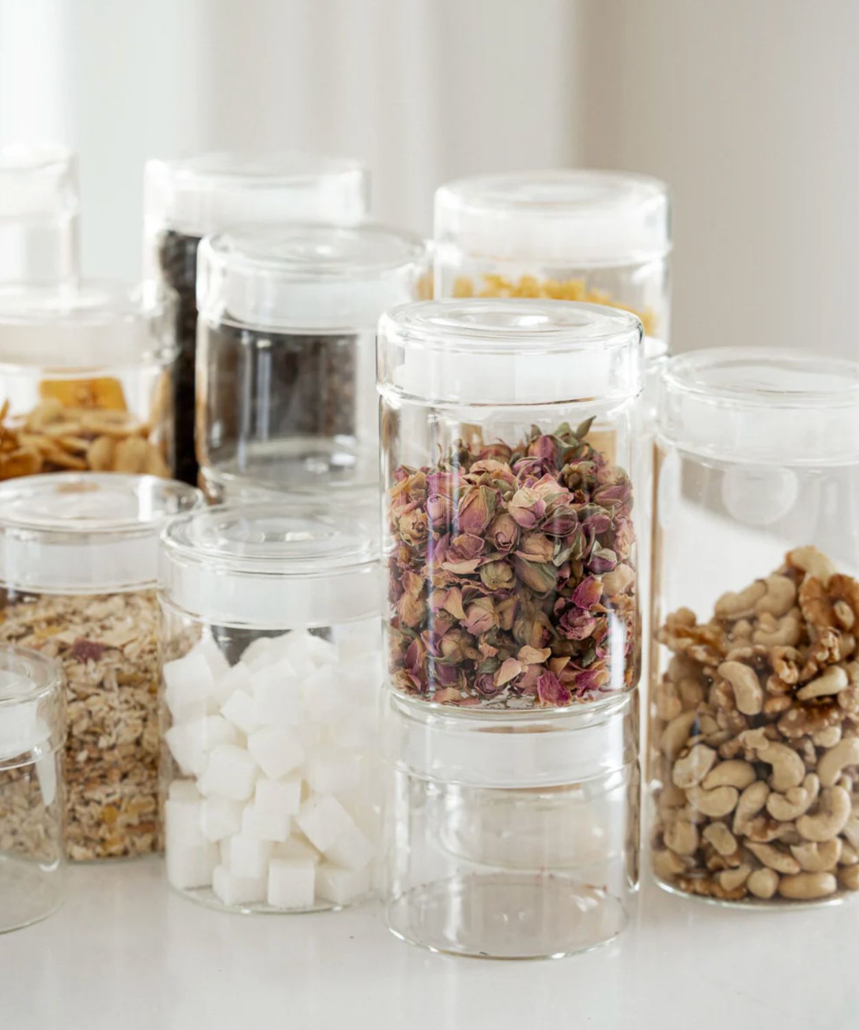 Glazen Voorraadpotten set van 2 rond 1500 ml