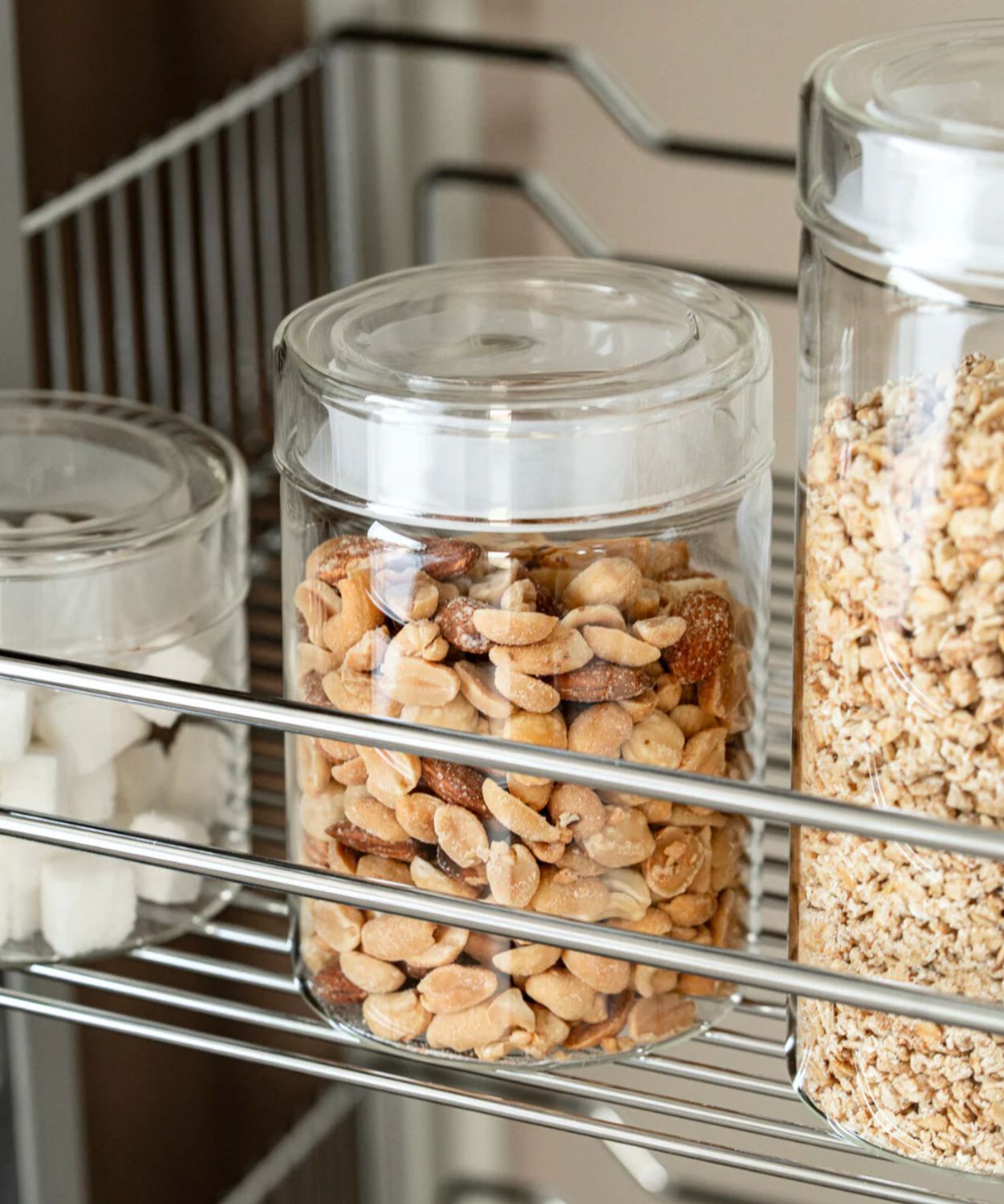 Glazen Voorraadpotten set van 2 rond 1500 ml