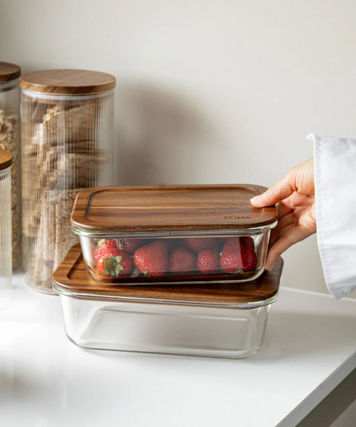 Akasya kapaklı saklama kabı 370 ml Akasya kapaklı saklama kabı 370 ml