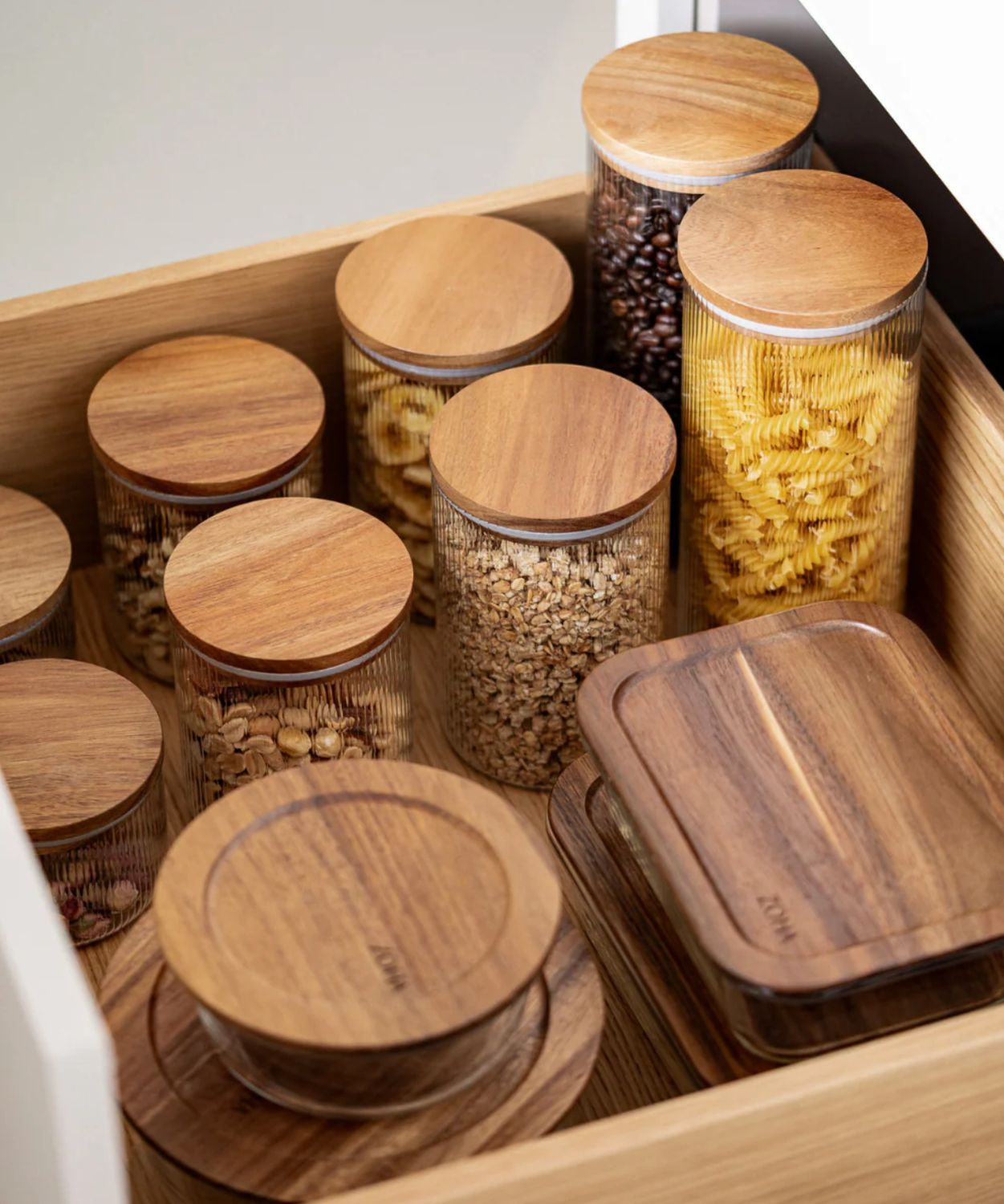 Vershoudbakjes Voordeel Bundel acacia deksel 8 st.