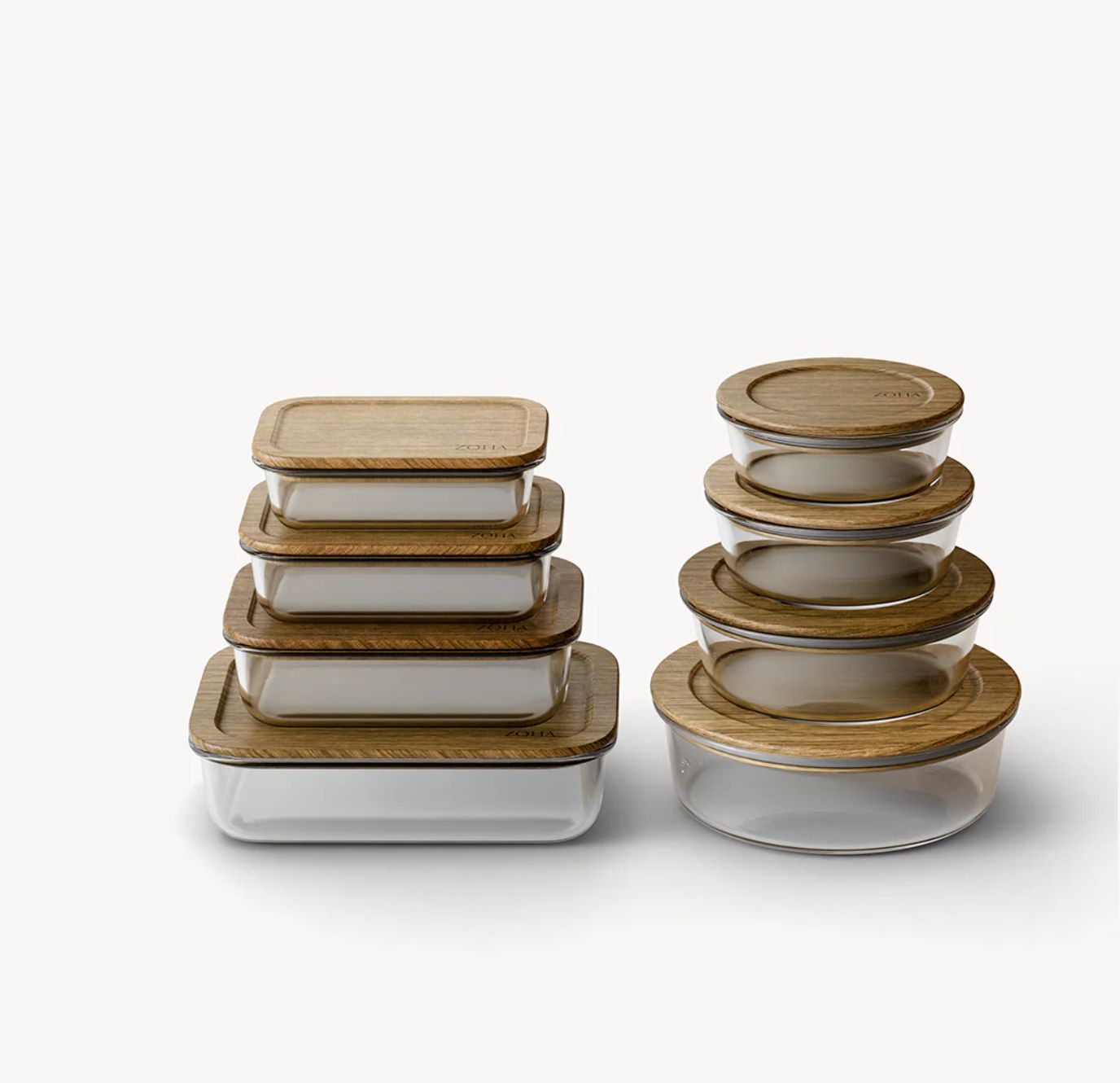 Vershoudbakjes Voordeel Bundel acacia deksel 8 st.