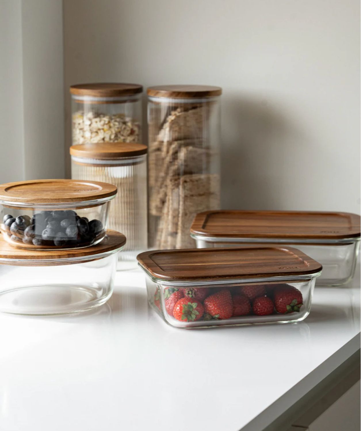 Vershoudbakjes Voordeel Bundel acacia deksel 8 st.