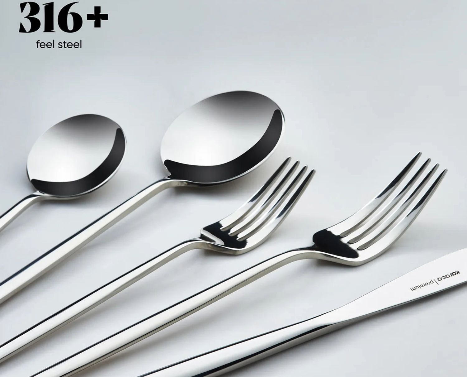 Karaca Mild 84 Delig 316+ Premium Bestek Set voor 12 Personen