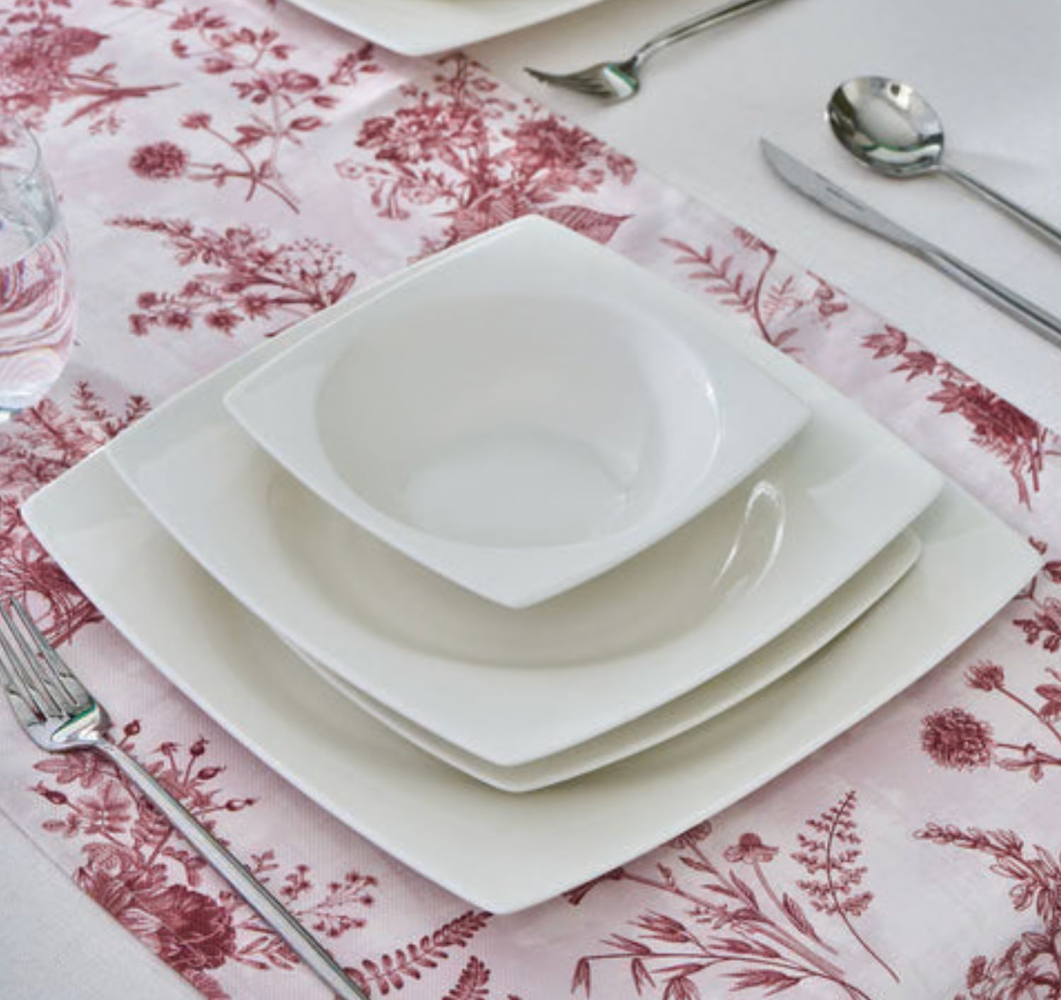 Karaca Square Mensa 24-delige serviesset voor 6 personen, wit