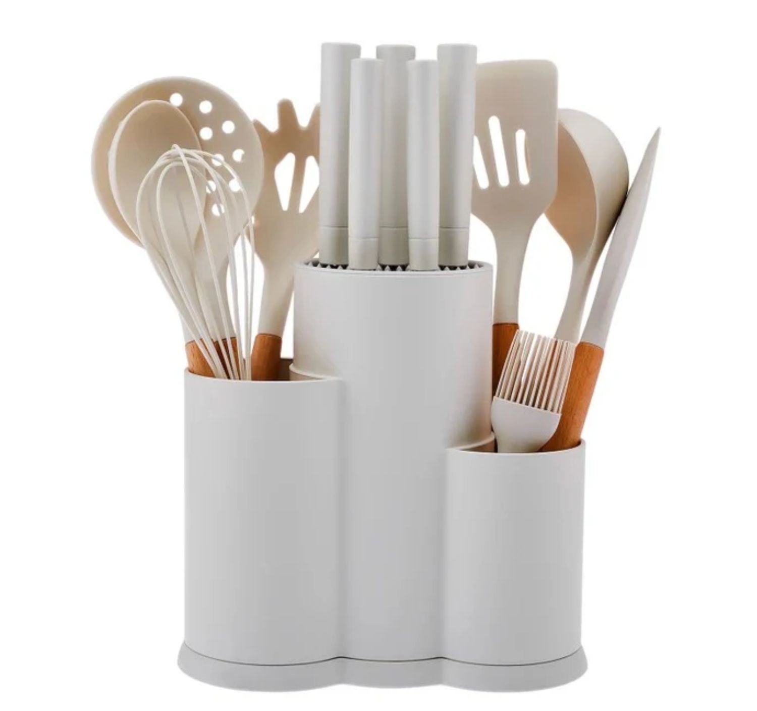 Karaca Burby 14-delige messen en keukengerei set | creme