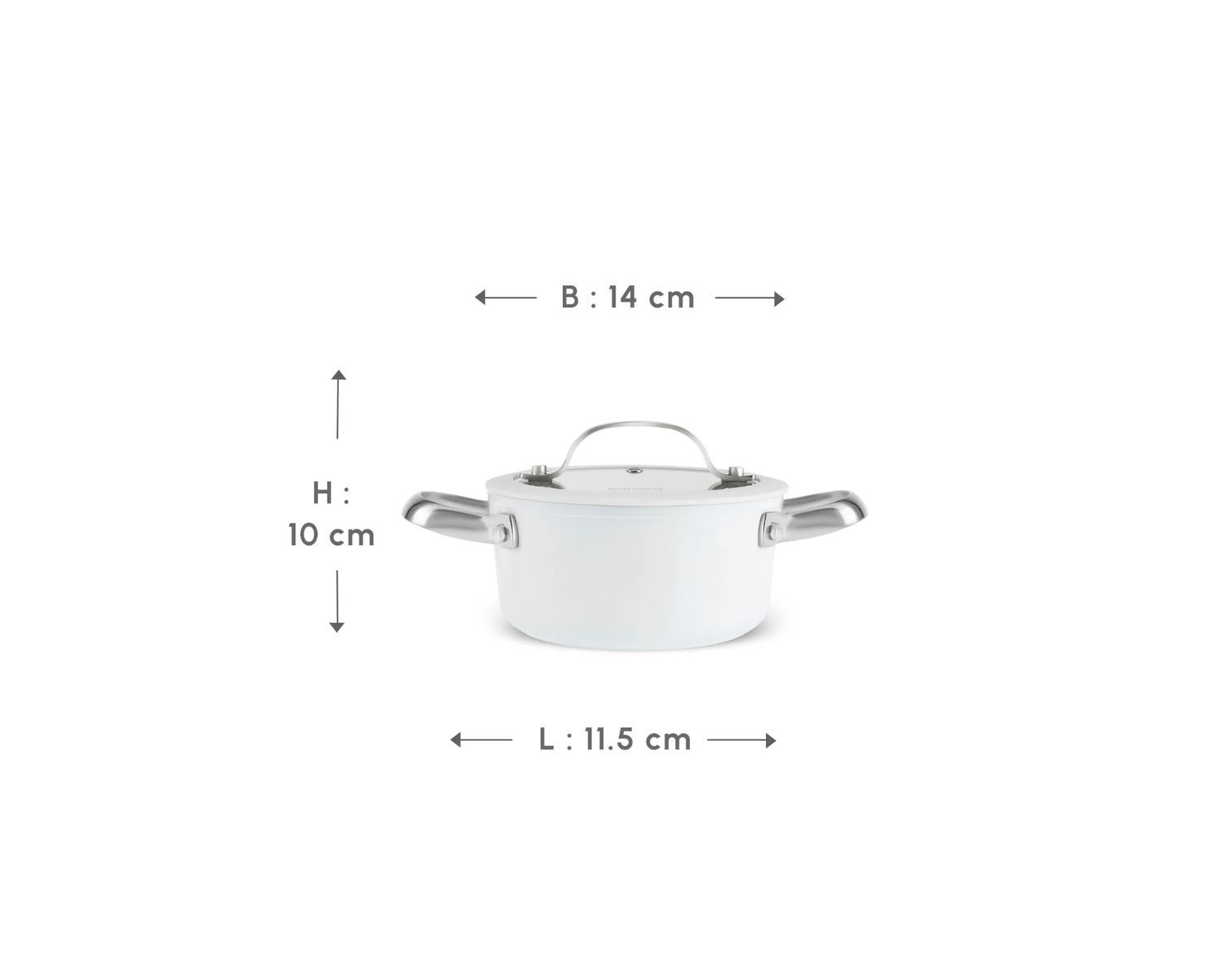 Karaca Swiss Crystal Almond Cream Stainless Steel Handle Casserole 18 cm