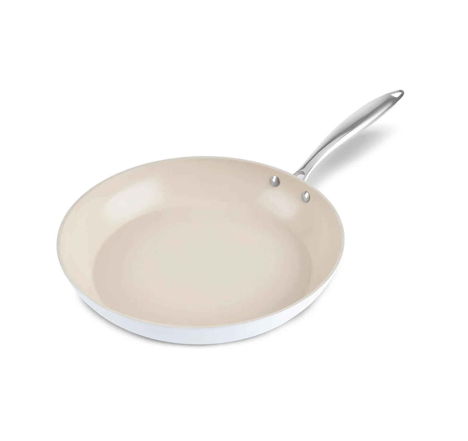 Karaca Swiss Crystal Almond Cream Stainless Steel Handle Pan 30 cm