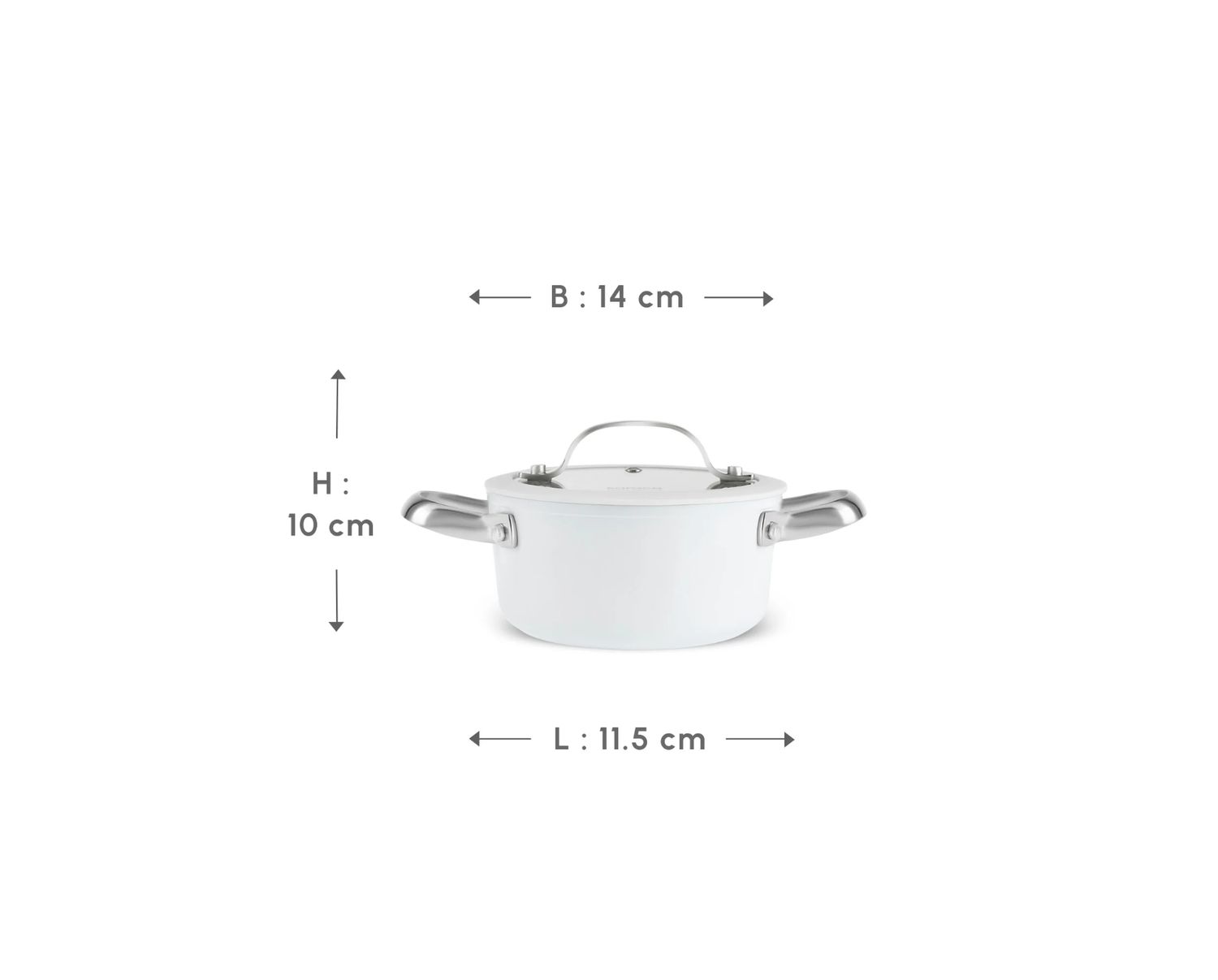 Karaca Swiss Crystal Almond Cream Handle Casserole 14 cm