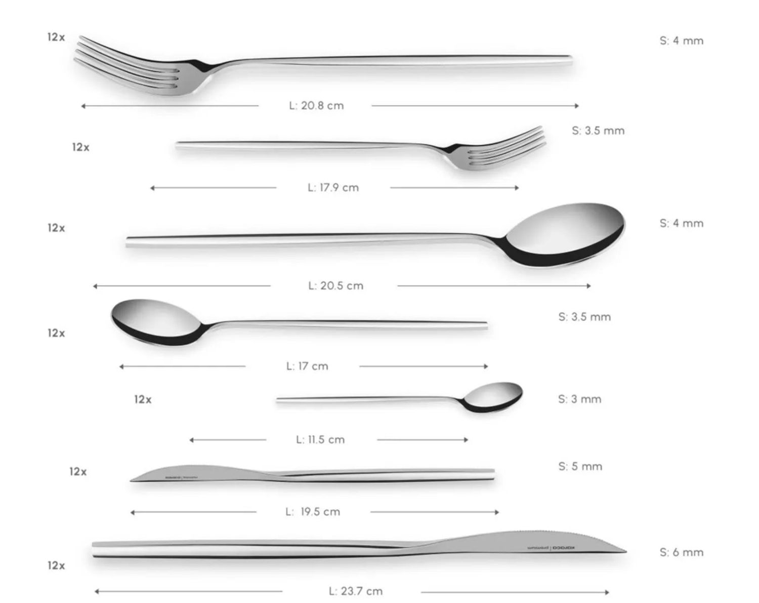 Karaca Look 316+ Staal 84 Delige 12 Persoons Premium Bestekset Karaca Look 316+ Staal 84 Delige 12 Persoons Premium Bestekset