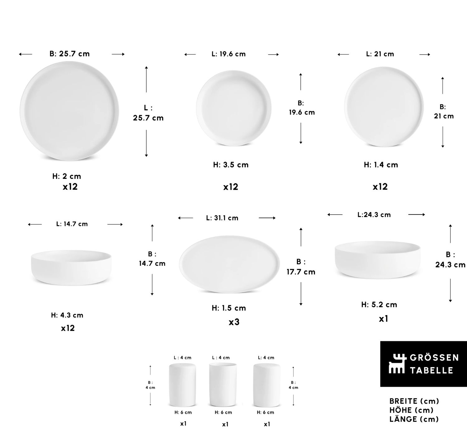 Karaca Earth Collection Matte Glaze 55-delige 12-persoons serviesset