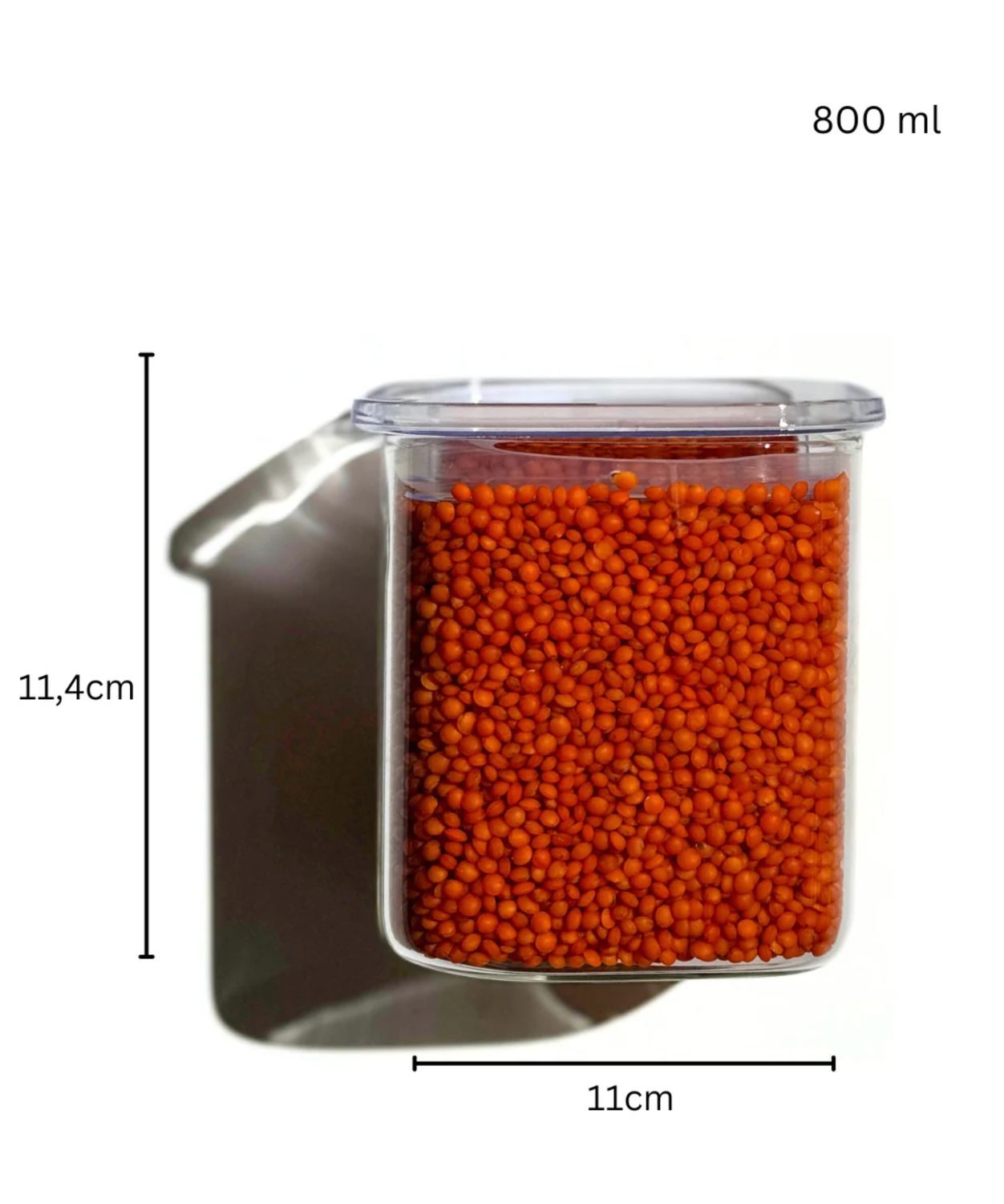 Glazen Voorraadpotten vierkant 800 ml