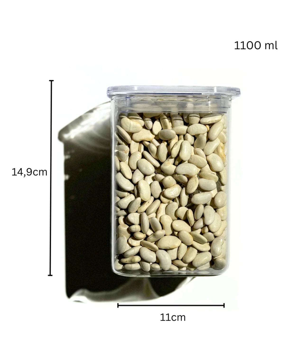 Glazen Voorraadpotten vierkant 1100 ml Glazen Voorraadpotten vierkant 1100 ml