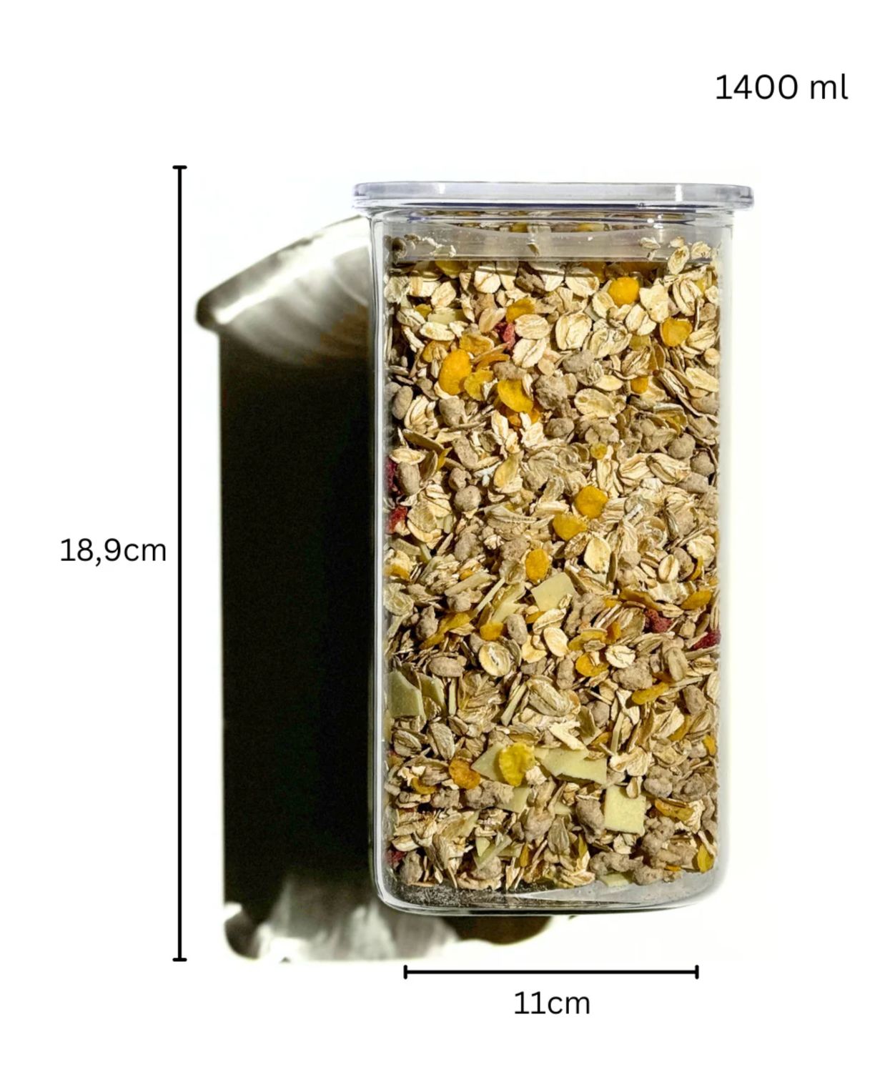 Glazen Voorraadpotten vierkant 1400 ml