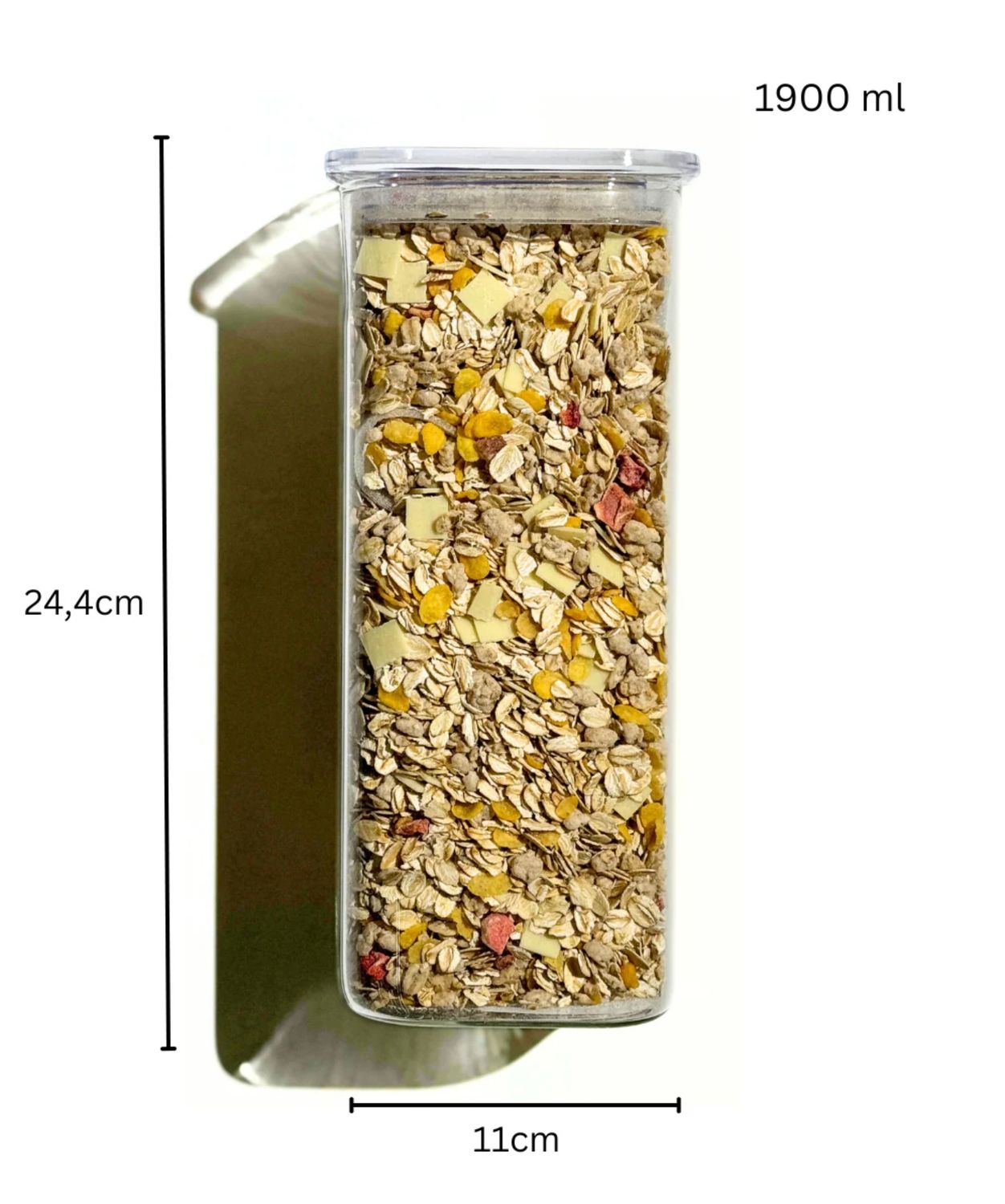 Glazen Voorraadpotten vierkant 1900 ml