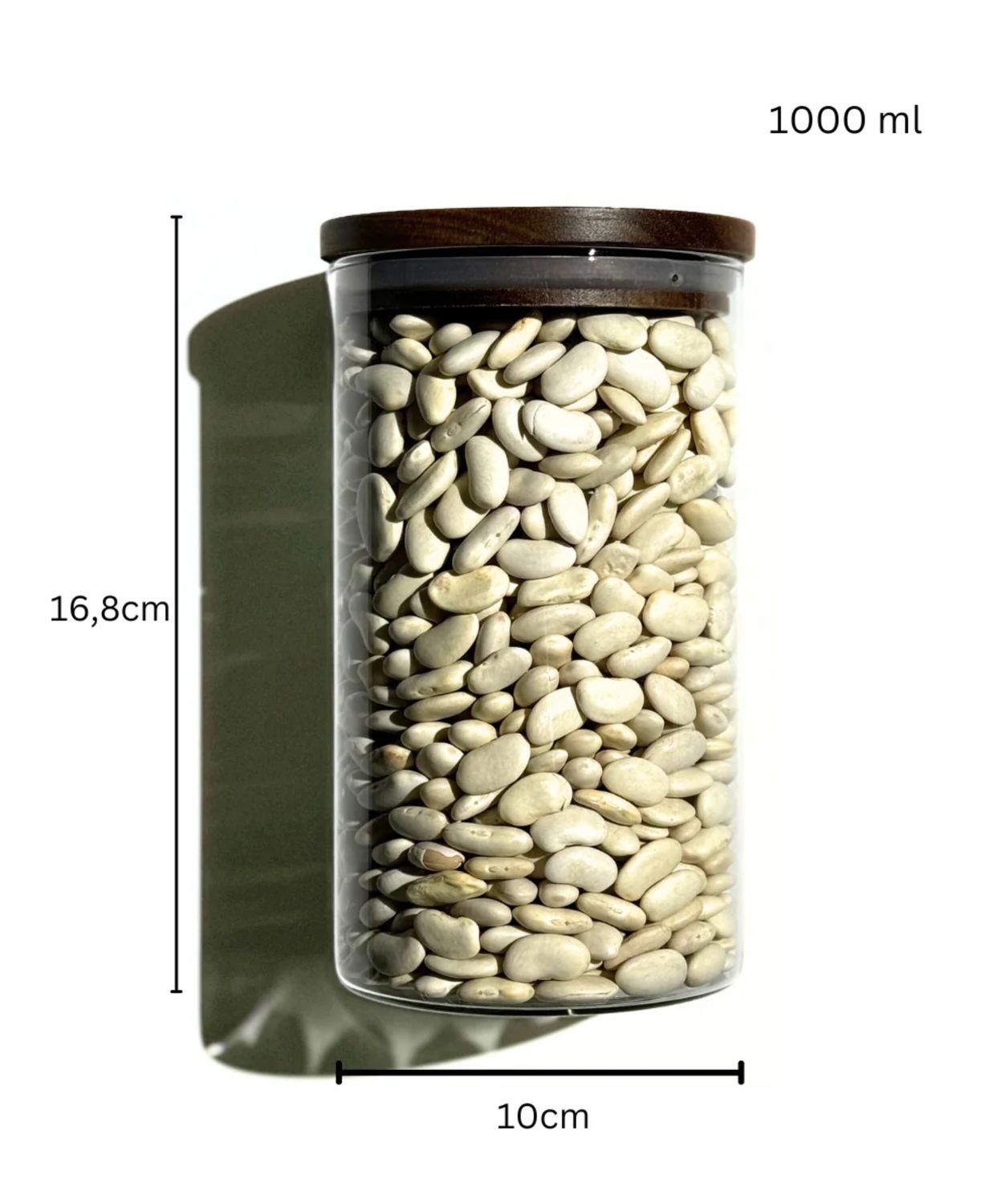 Voorraadpotten Acacia deksel 1000 ml