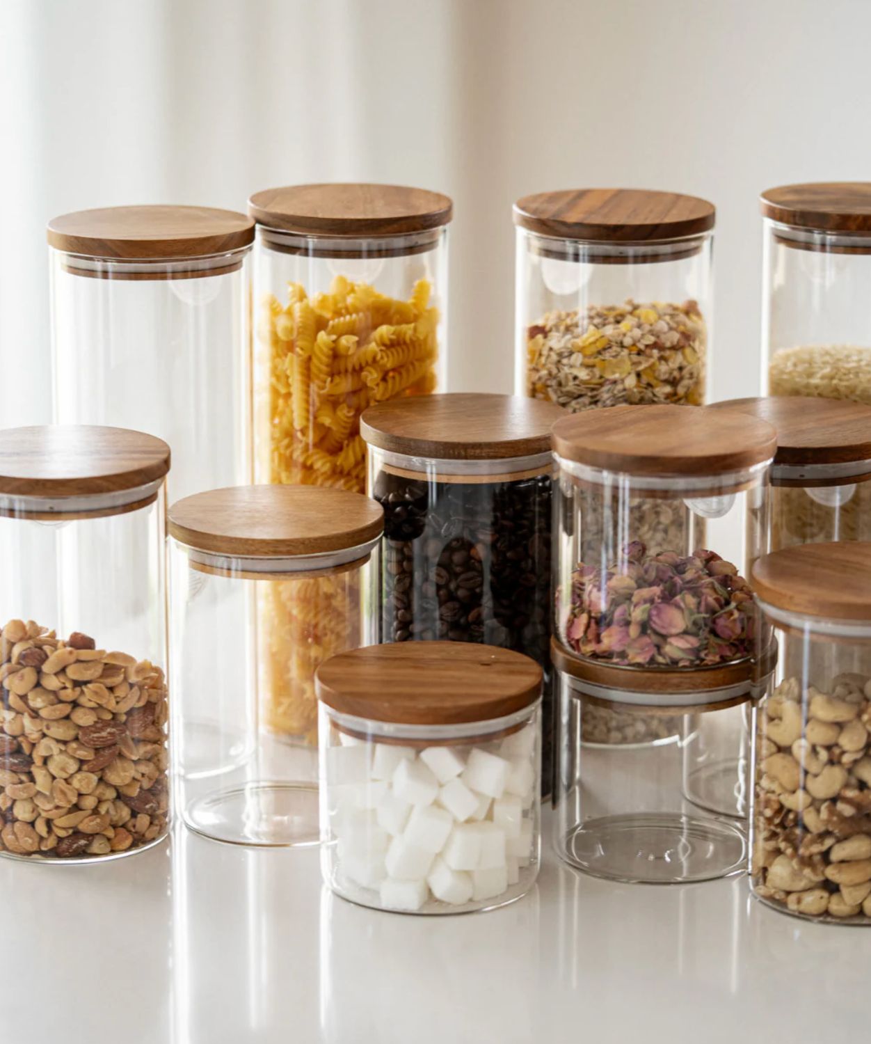 Voorraadpotten Acacia deksel 1000 ml