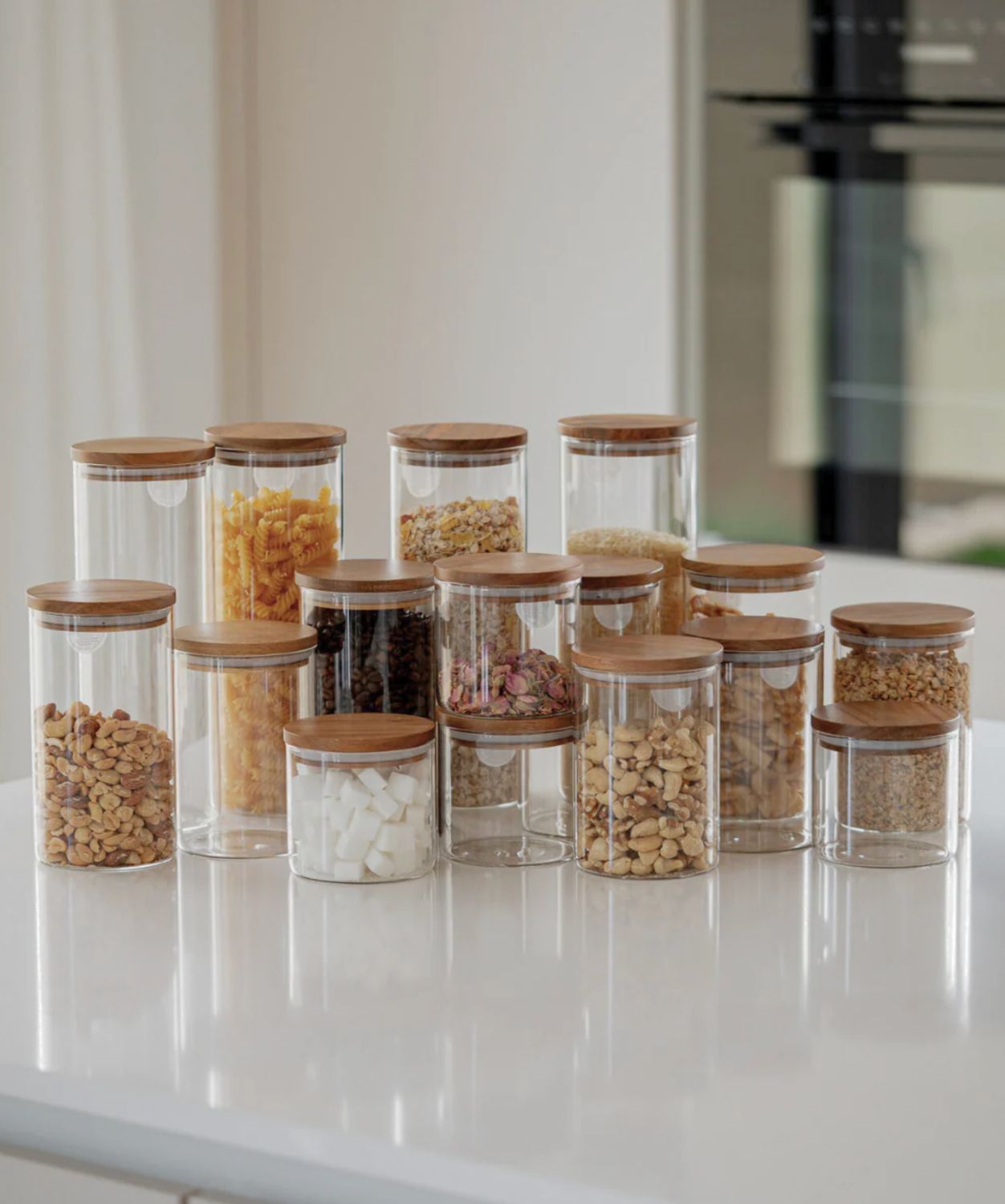 Voorraadpotten Acacia deksel 1000 ml