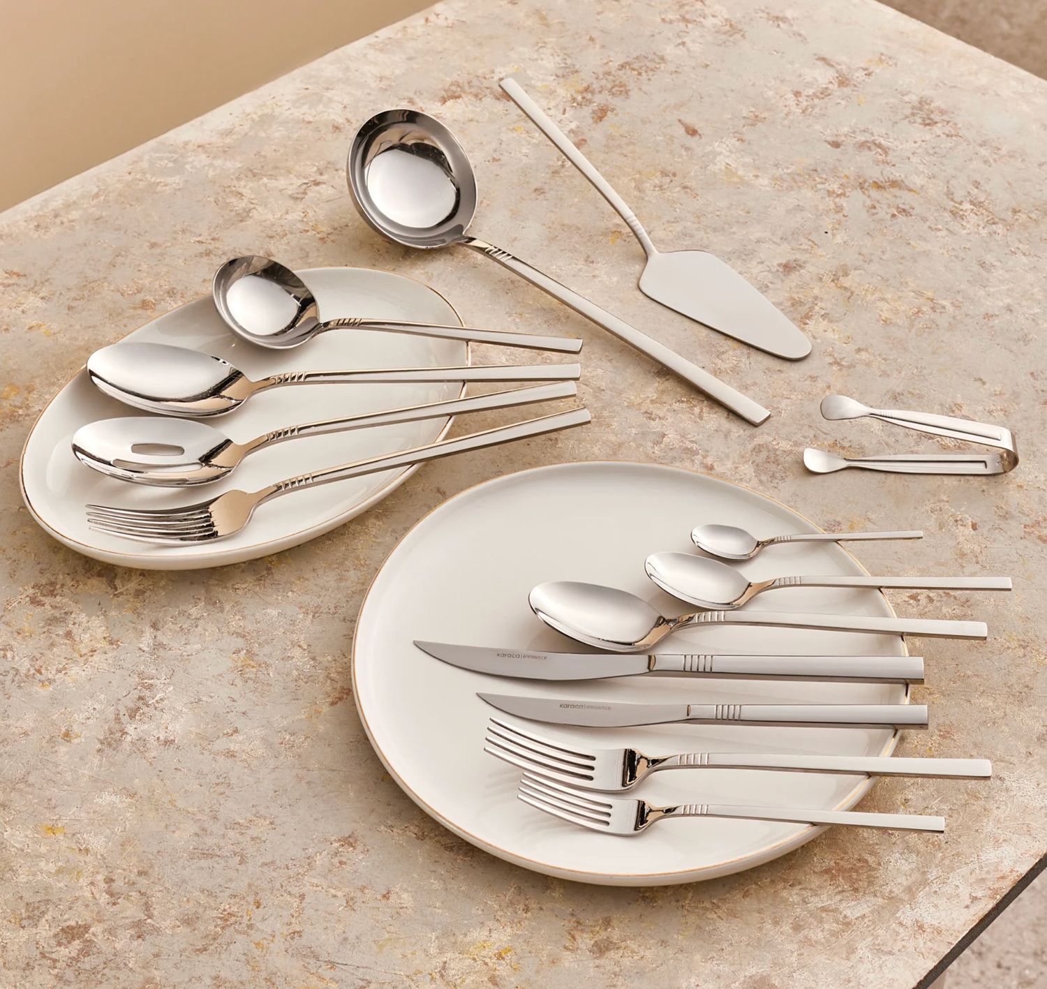 Karaca Nil Elegance Bestekset voor 12 Personen, 91-delig, Zilver