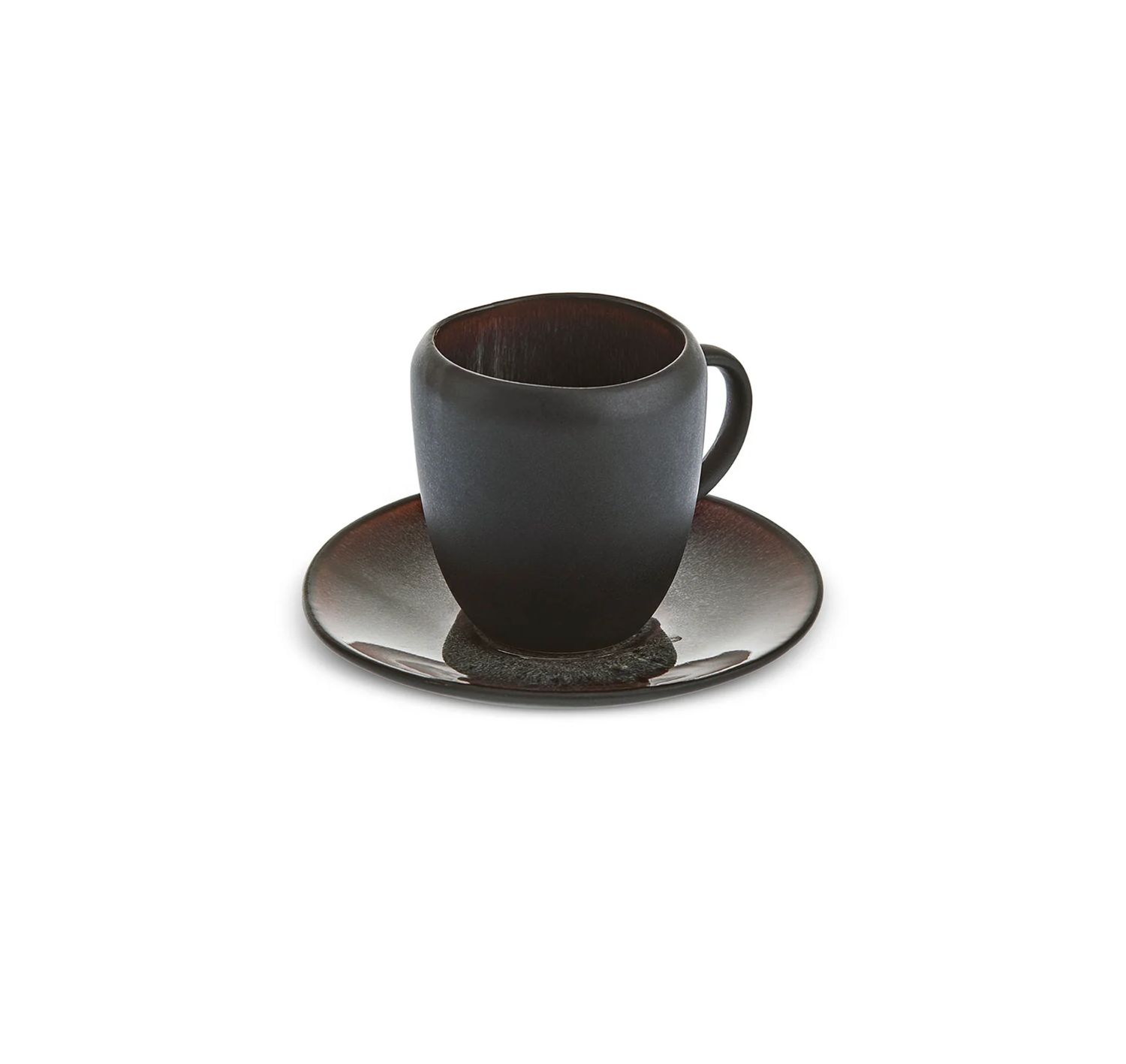 Karaca Earth Collection New Galactic, 2-delige koffiekopjesset voor 1 persoon, 100 ml, zwart