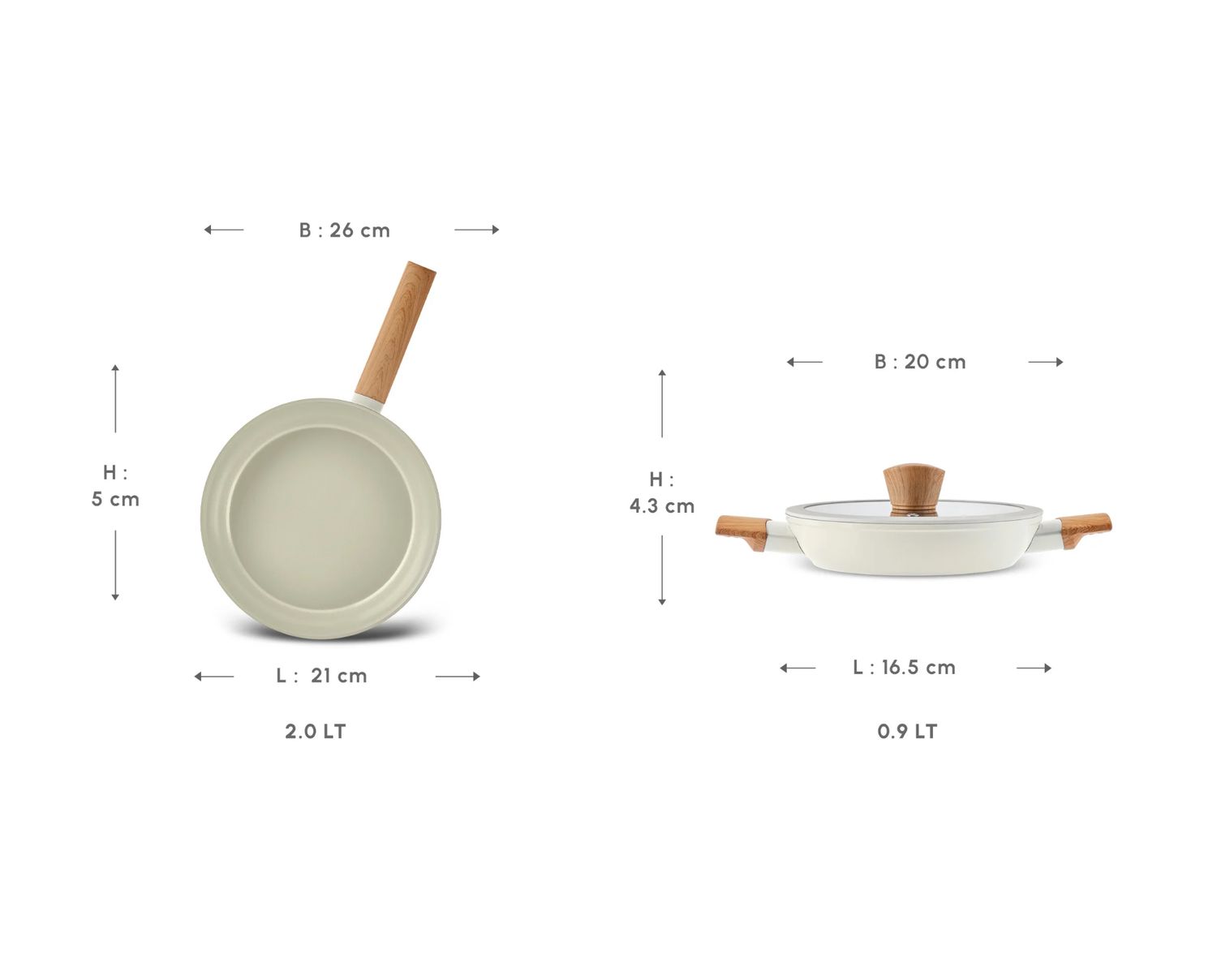 Karaca Swiss Crystal Almond Cream, Pan Set, Induction Karaca Swiss Crystal Almond Cream, Pan Set, Induction