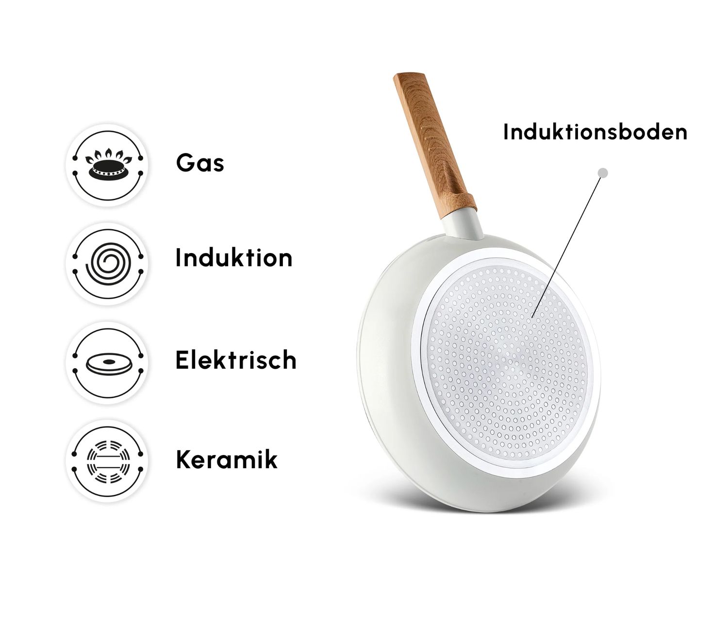 Karaca Swiss Crystal Almond Cream, Pan Set, Induction Karaca Swiss Crystal Almond Cream, Pan Set, Induction