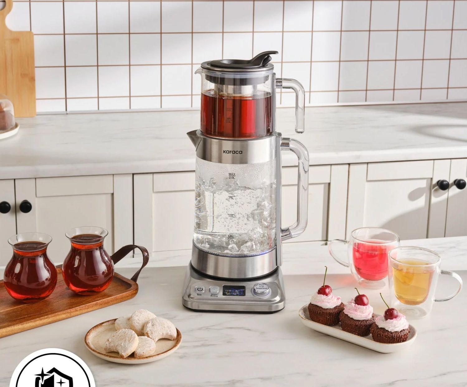 Karaca X Refika Theezetapparaat XL Chroom Karaca X Refika Theezetapparaat XL Chroom