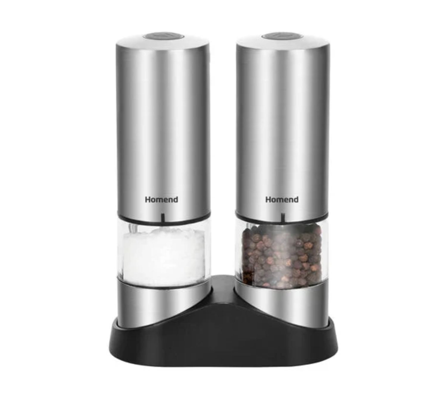 Homend Grindgo 6003 2-delige oplaadbare kruidenmolen set, Inox