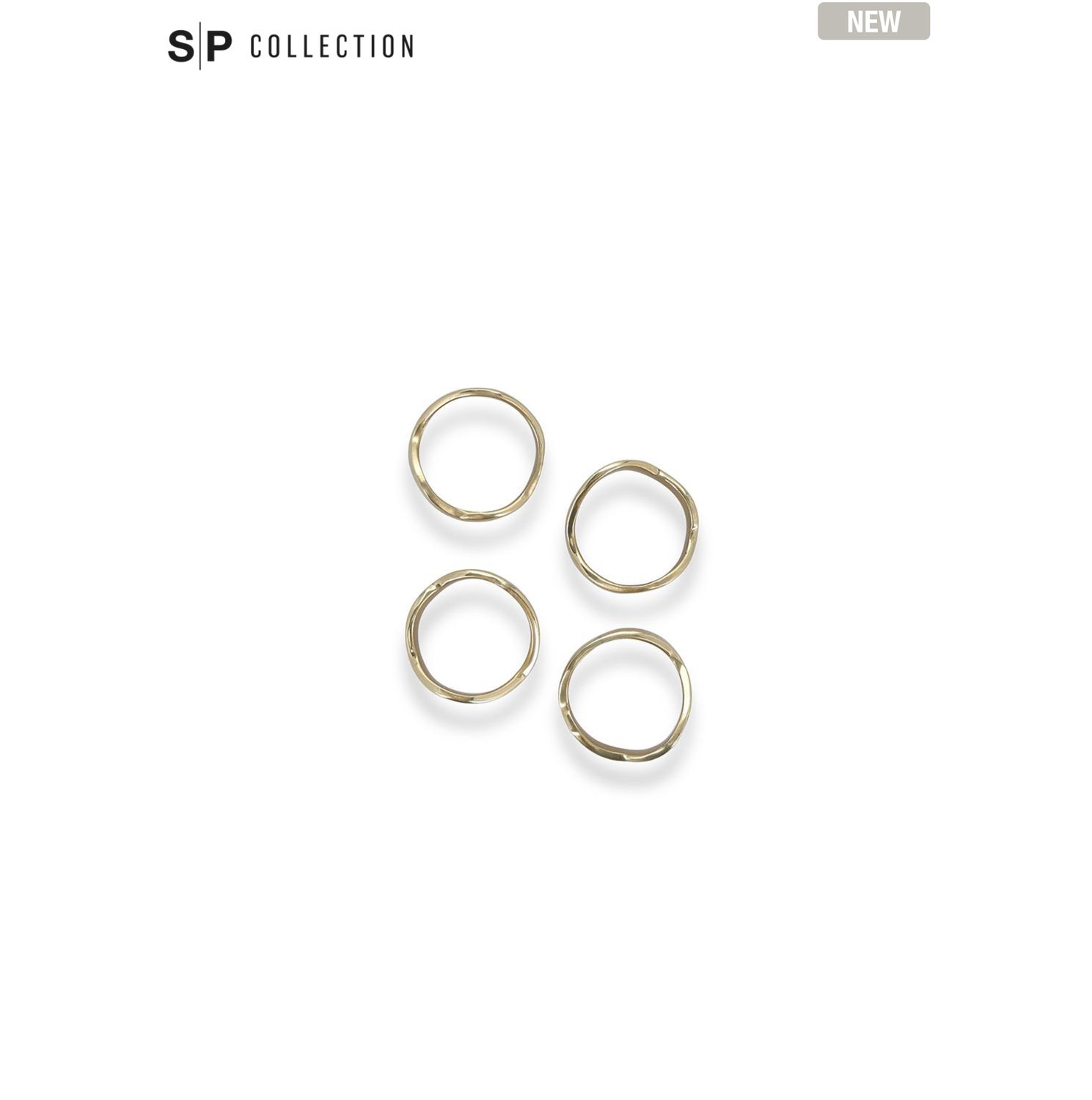 S&P Servetring 4,5cm organisch goud Charm - set/4