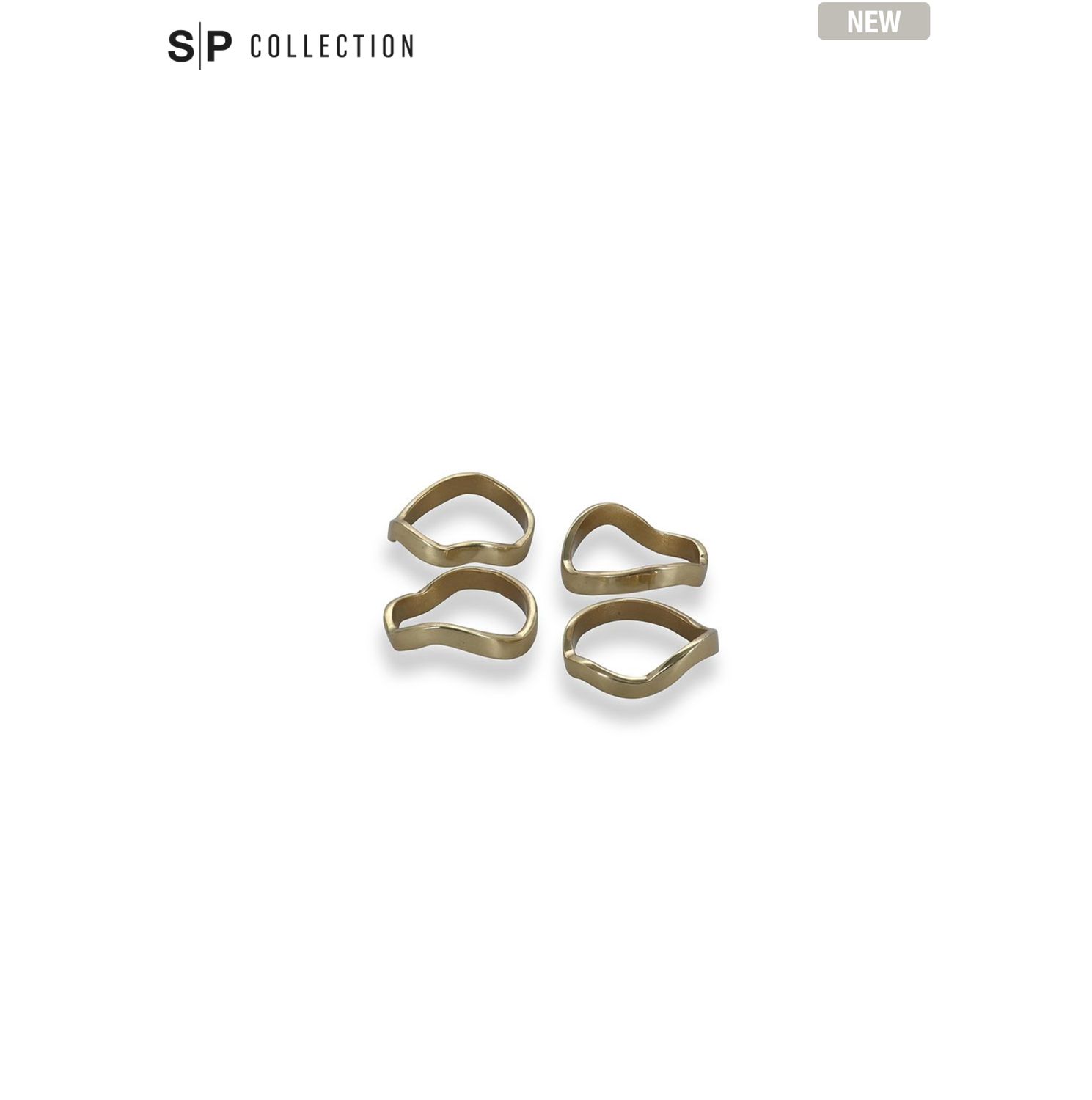 S&P Servetring 4,5cm organisch goud Charm - set/4