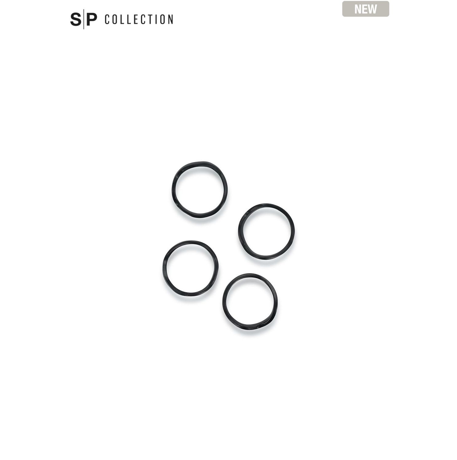 S&P Servetring 4,5cm organisch zwart Charm - set/4 S&P Servetring 4,5cm organisch zwart Charm - set/4