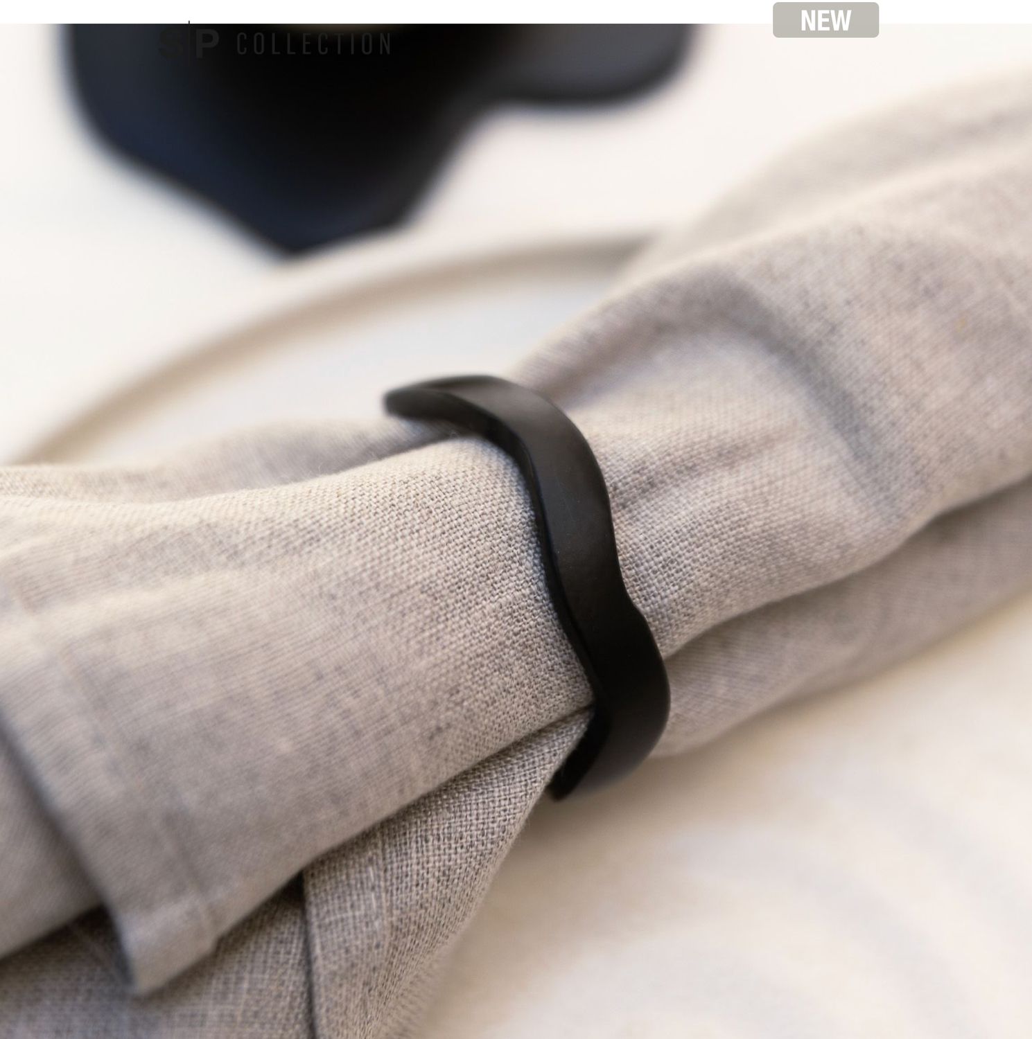 S&P Servetring 4,5cm organisch zwart Charm - set/4 S&P Servetring 4,5cm organisch zwart Charm - set/4