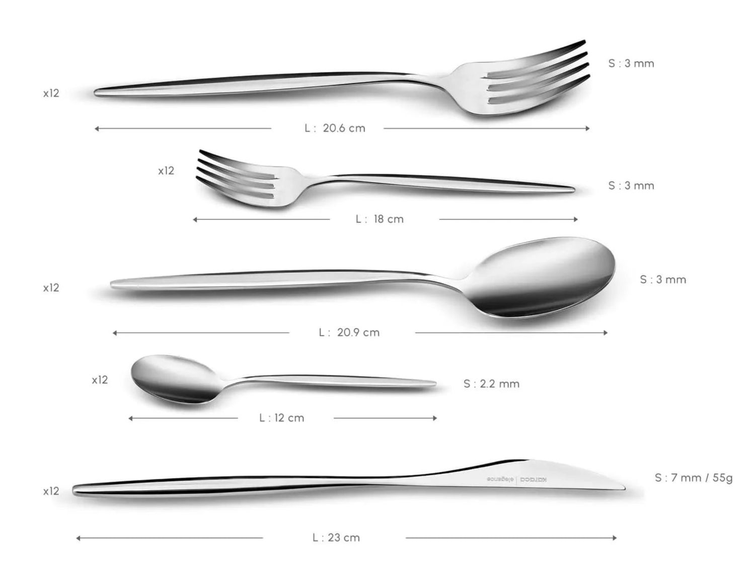 Karaca Lizbon 60 Parça 12 Kişilik Çatal Kaşık Bıçak Takımı